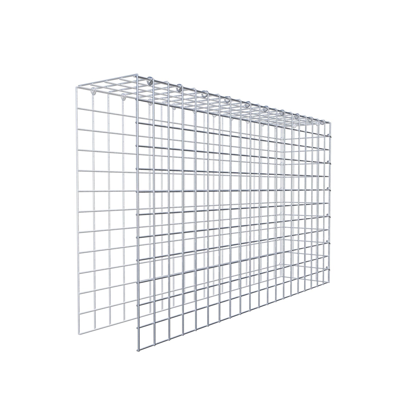 Mounted gabion type 4 100 cm x 60 cm x 20 cm (L x H x D), mesh size 5 cm x 5 cm, C-ring