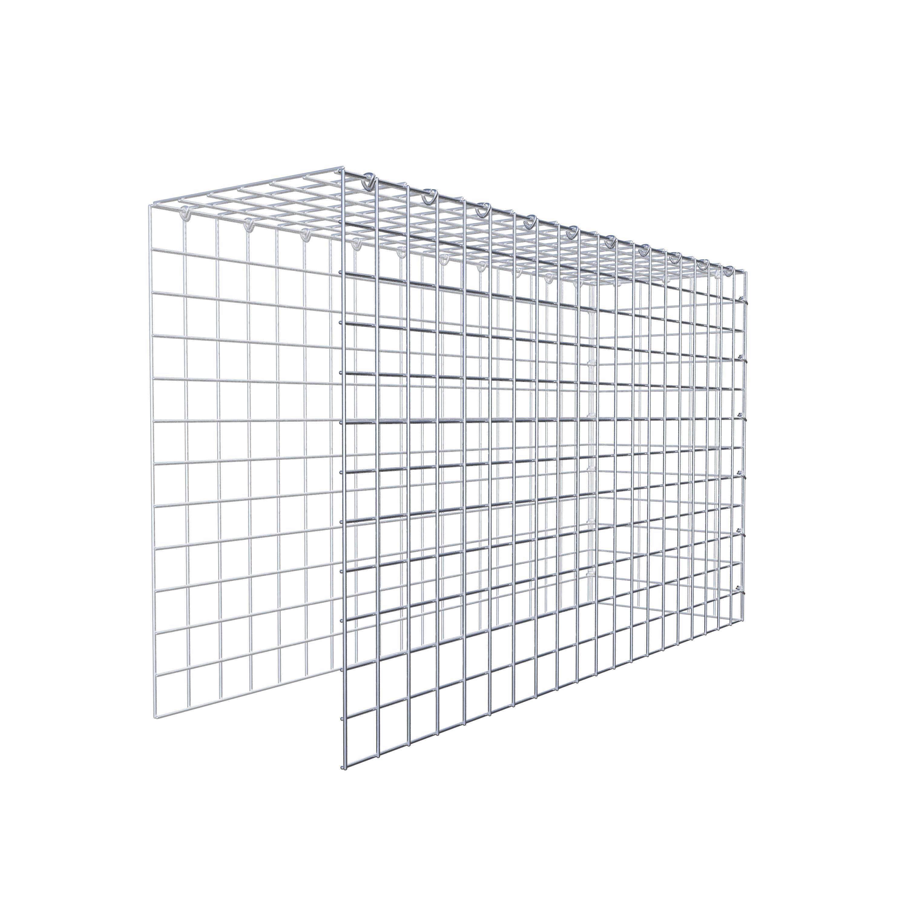 Monteret gabion type 4 100 cm x 60 cm x 30 cm (L x H x D), maskestørrelse 5 cm x 5 cm, C-ring