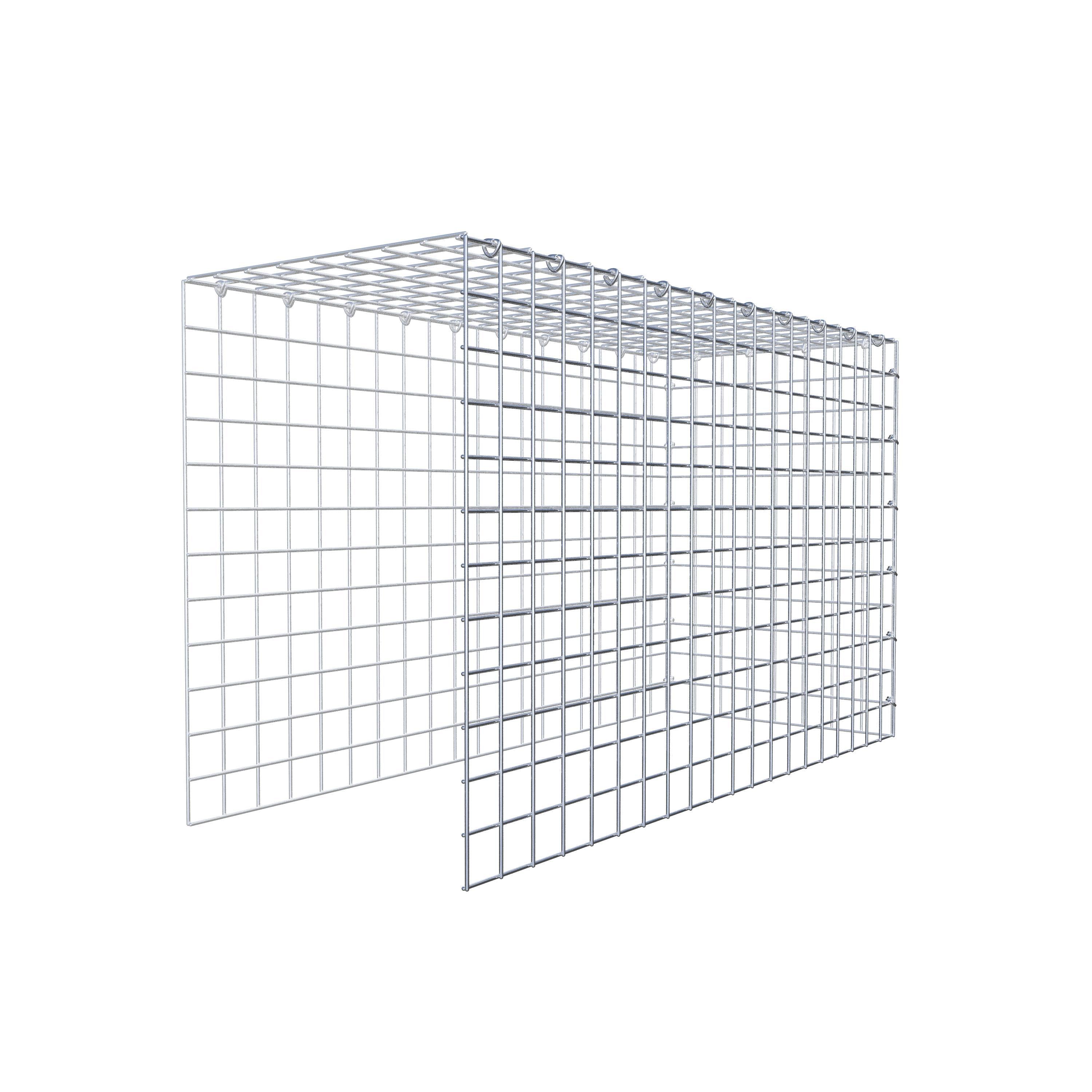 Monteret gabion type 4 100 cm x 60 cm x 40 cm (L x H x D), maskestørrelse 5 cm x 5 cm, C-ring