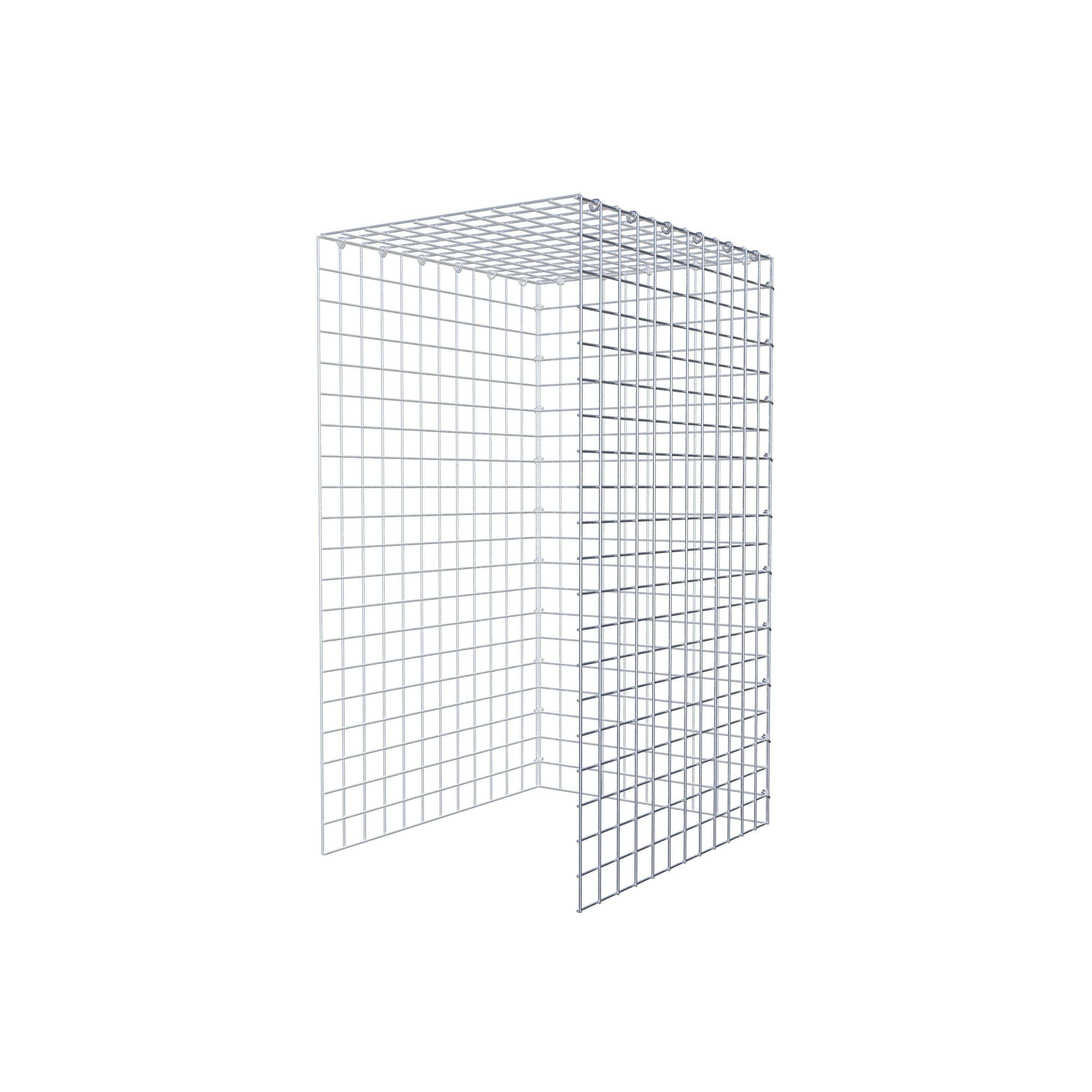 Monteret gabion type 4 100 cm x 60 cm x 50 cm (L x H x D), maskestørrelse 5 cm x 5 cm, C-ring