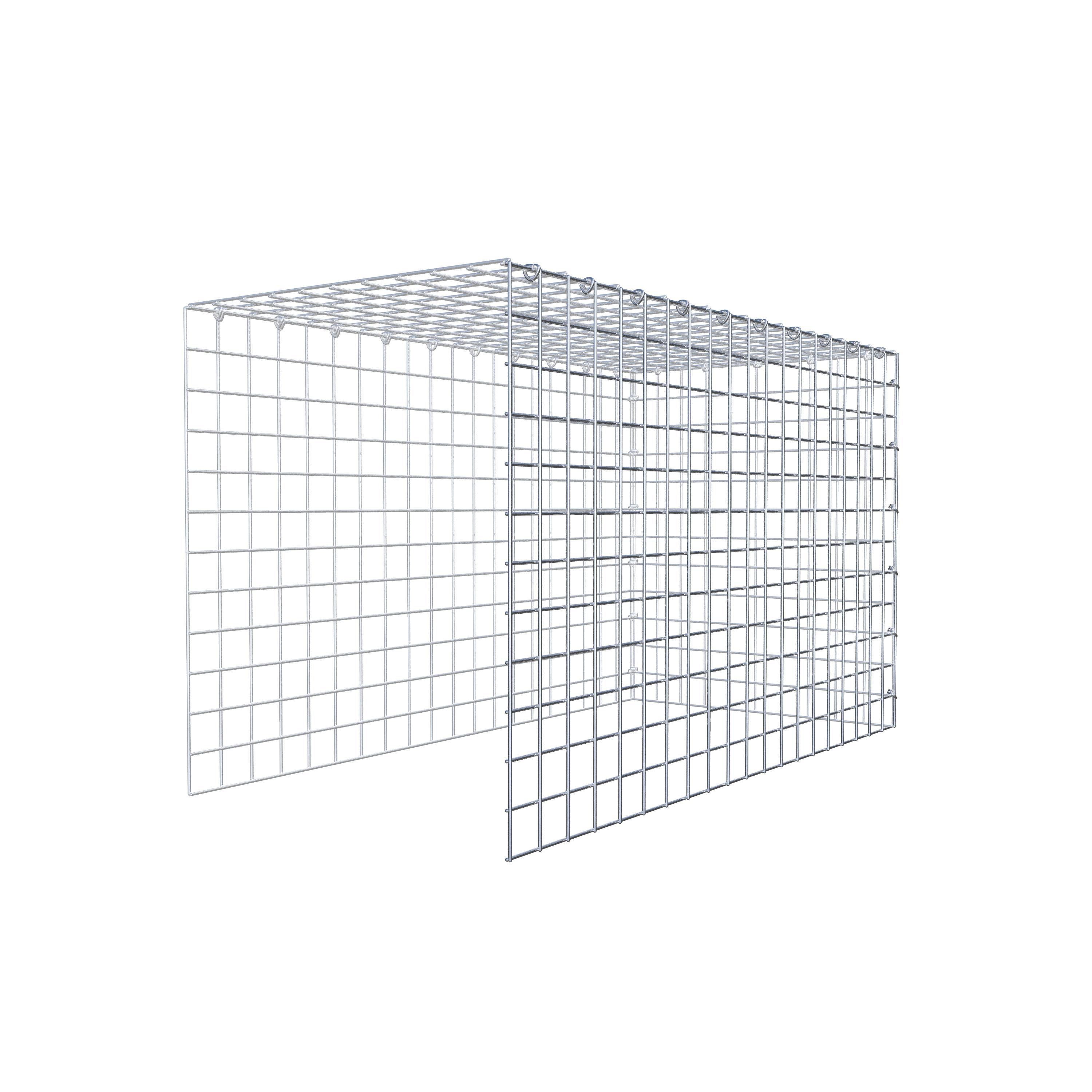 Monteret gabion type 4 100 cm x 60 cm x 50 cm (L x H x D), maskestørrelse 5 cm x 5 cm, C-ring