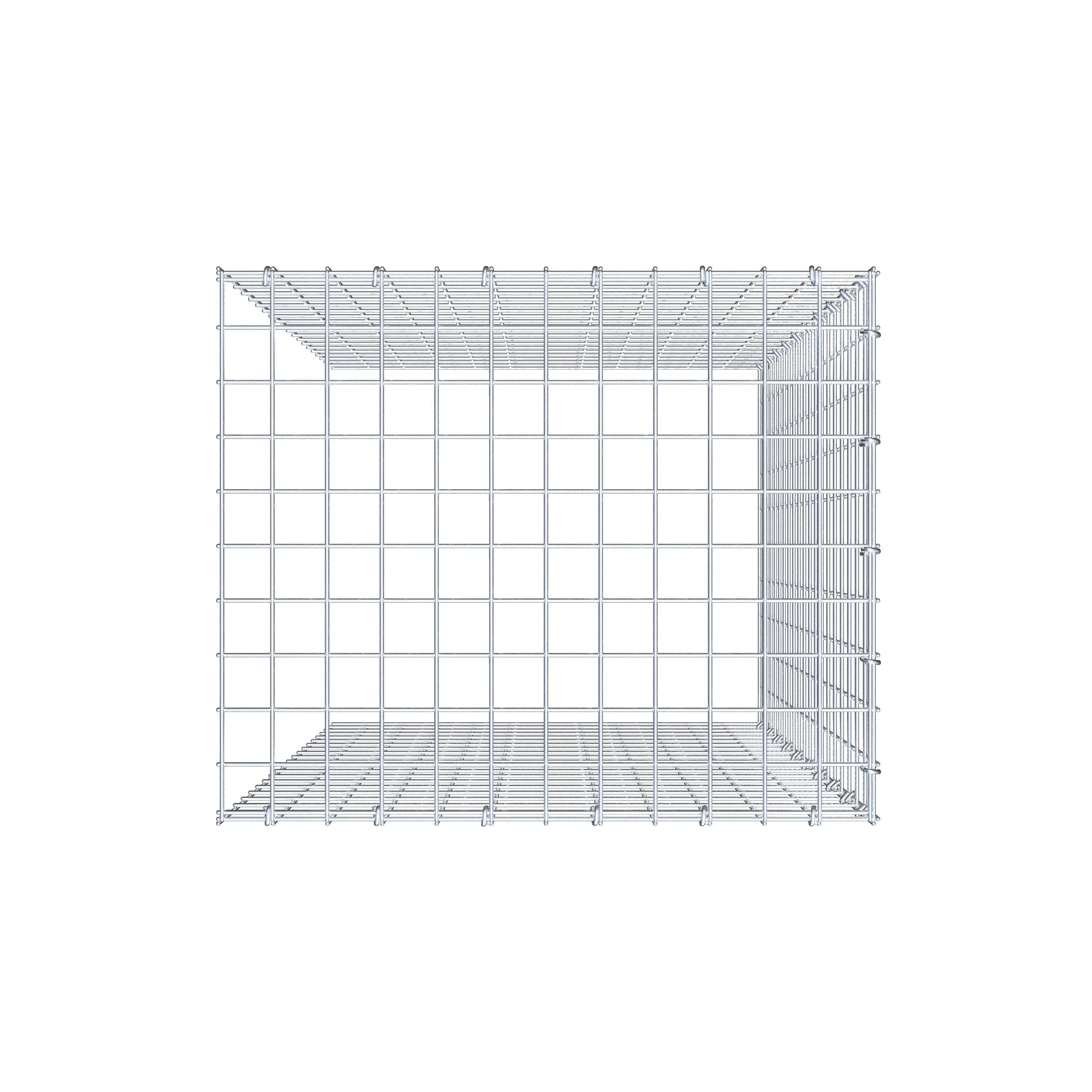 Monteret gabion type 4 100 cm x 60 cm x 50 cm (L x H x D), maskestørrelse 5 cm x 5 cm, C-ring