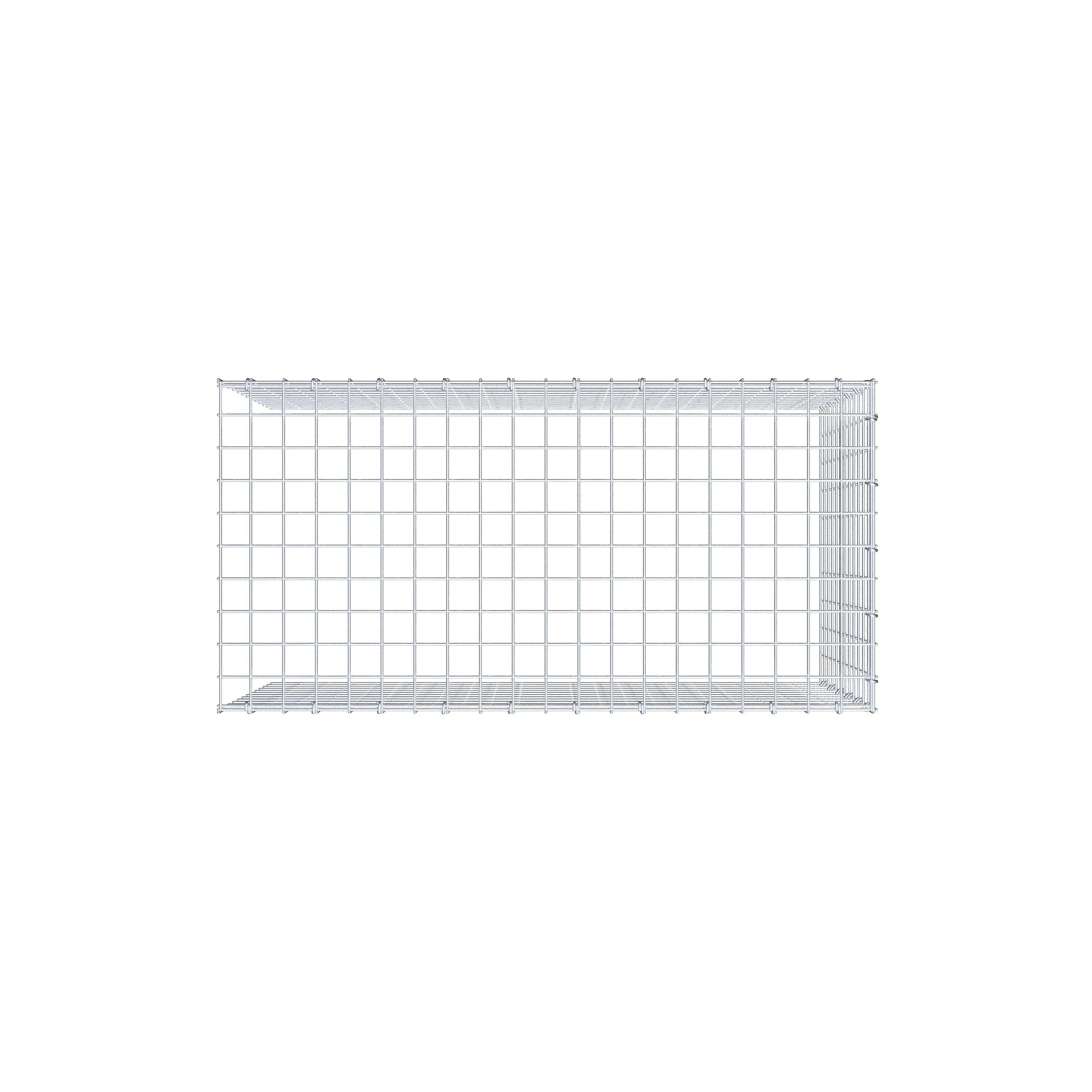 Monteret gabion type 4 100 cm x 60 cm x 50 cm (L x H x D), maskestørrelse 5 cm x 5 cm, C-ring