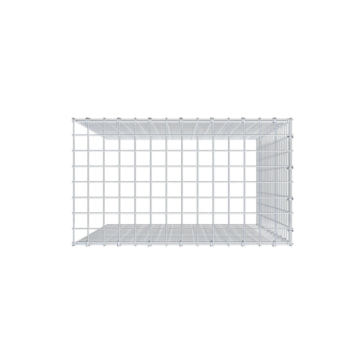 Monteret gabion type 4 100 cm x 70 cm x 40 cm (L x H x D), maskestørrelse 5 cm x 5 cm, C-ring