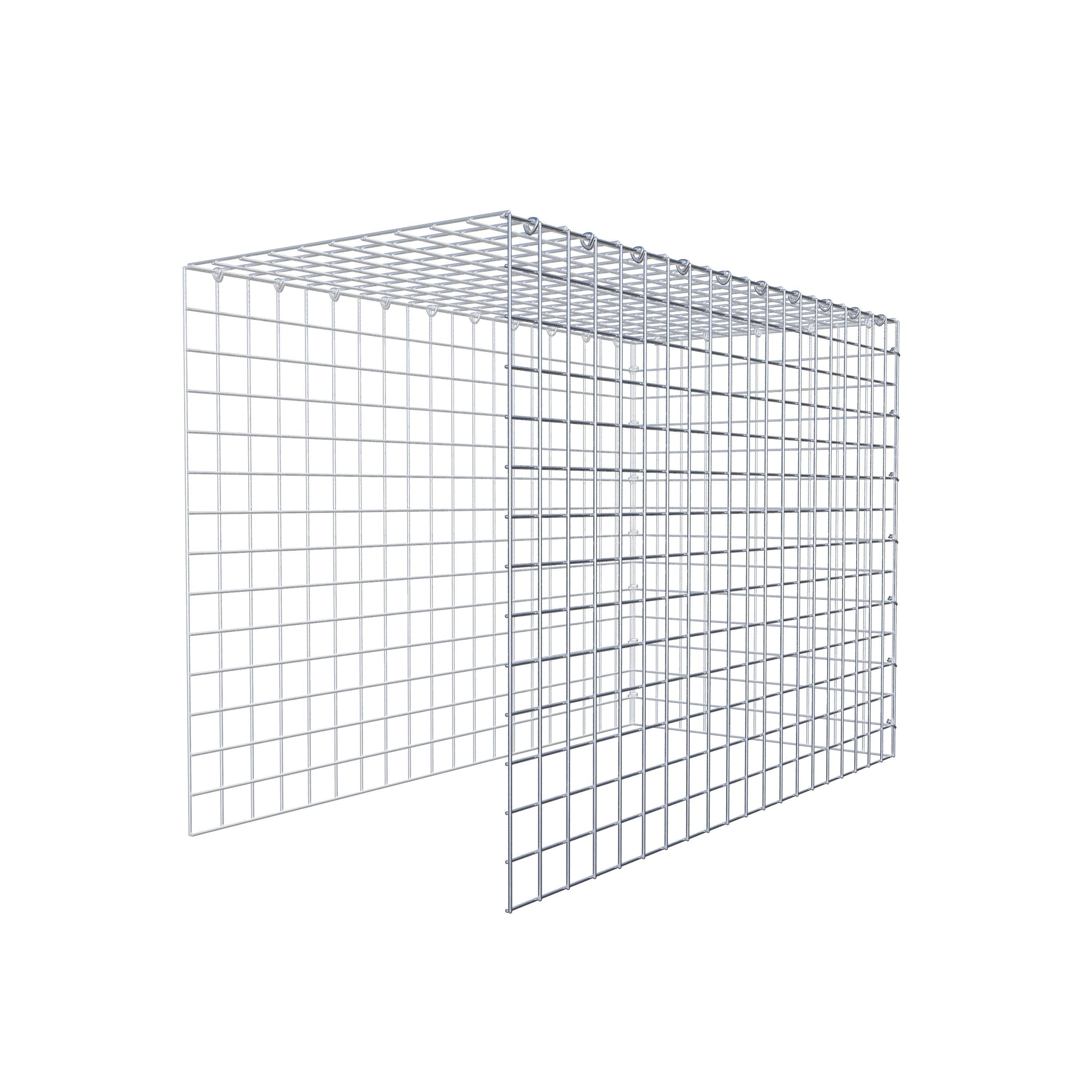 Monteret gabion type 4 100 cm x 70 cm x 50 cm (L x H x D), maskestørrelse 5 cm x 5 cm, C-ring