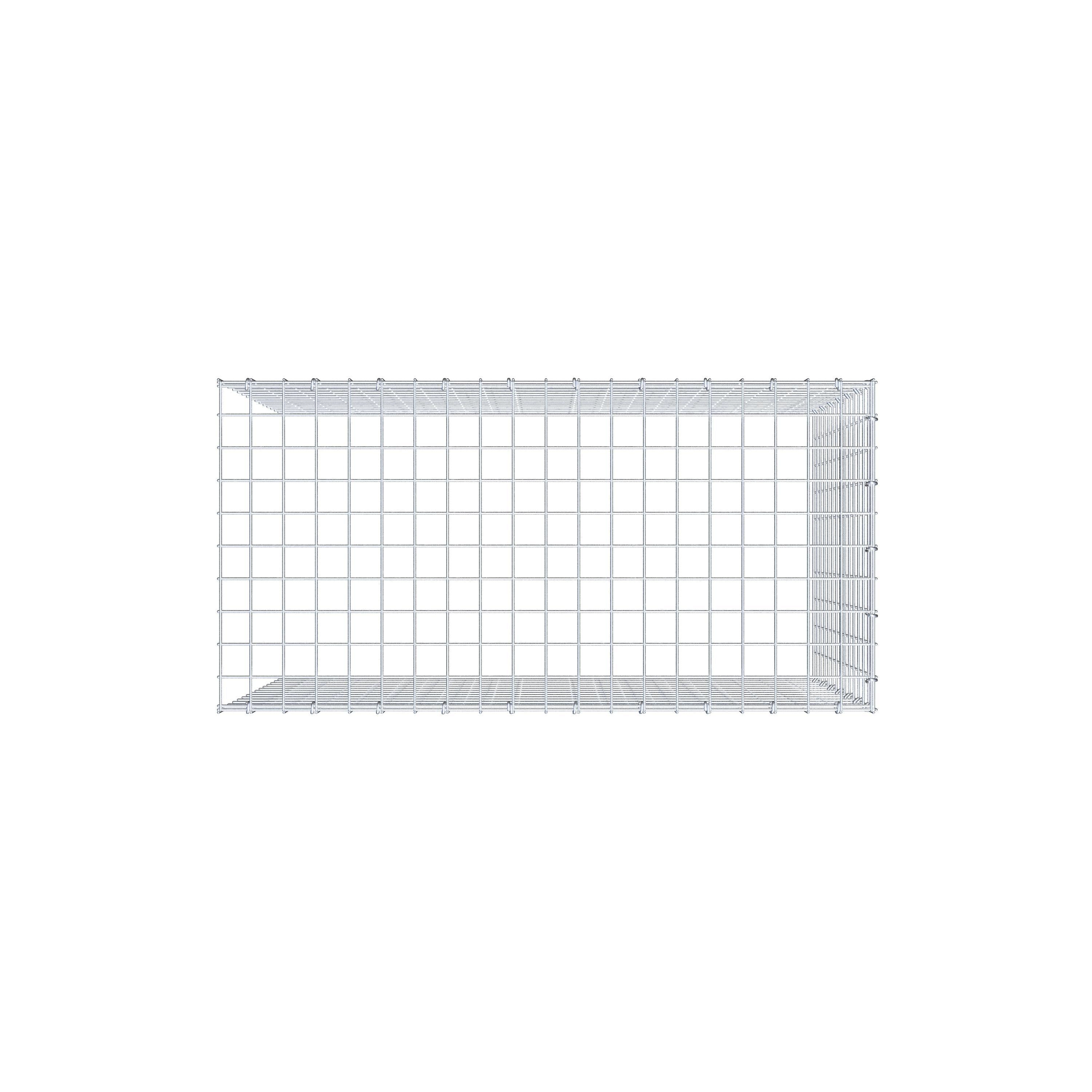 Monteret gabion type 4 100 cm x 70 cm x 50 cm (L x H x D), maskestørrelse 5 cm x 5 cm, C-ring