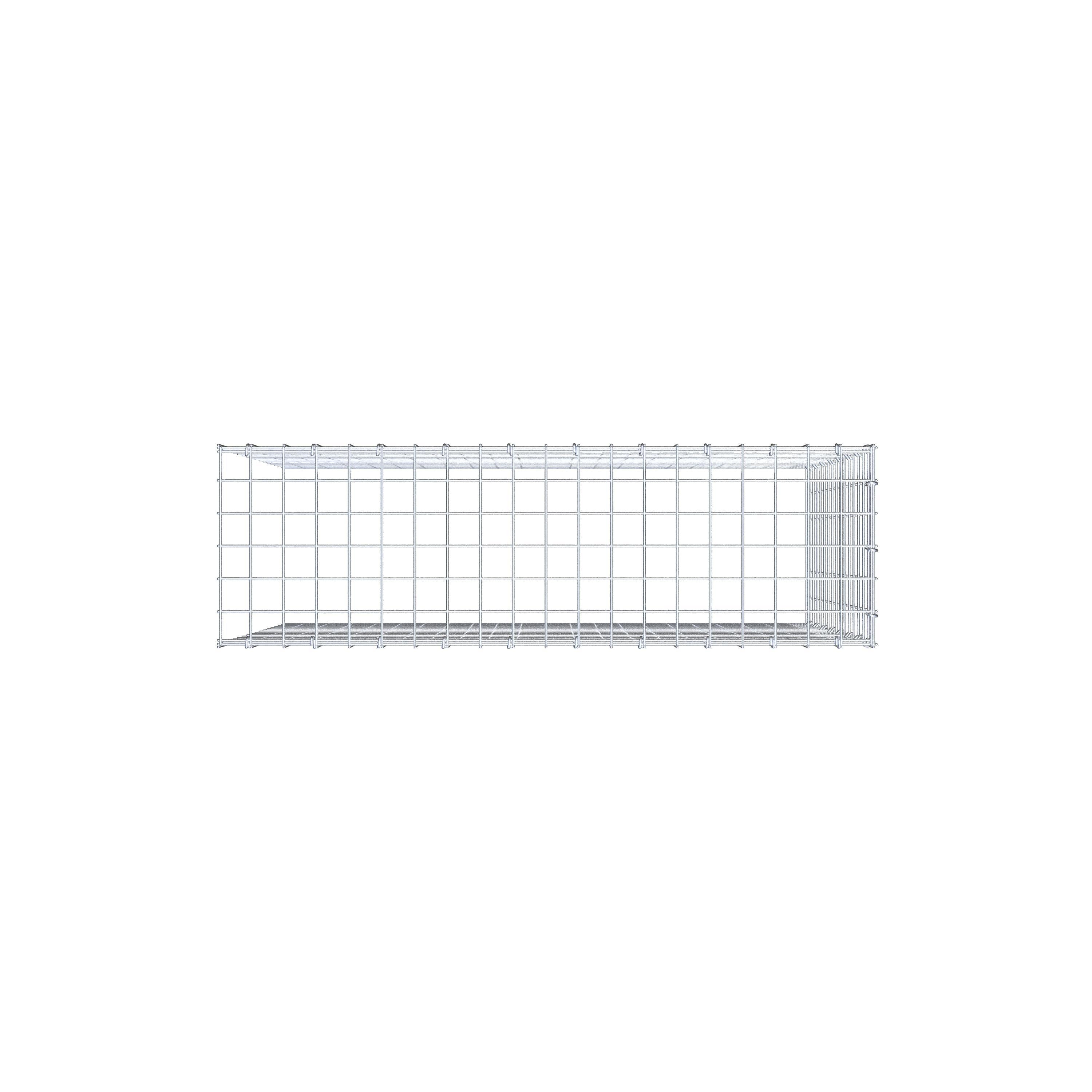 Monteret gabion type 4 100 cm x 80 cm x 30 cm (L x H x D), maskestørrelse 5 cm x 5 cm, C-ring