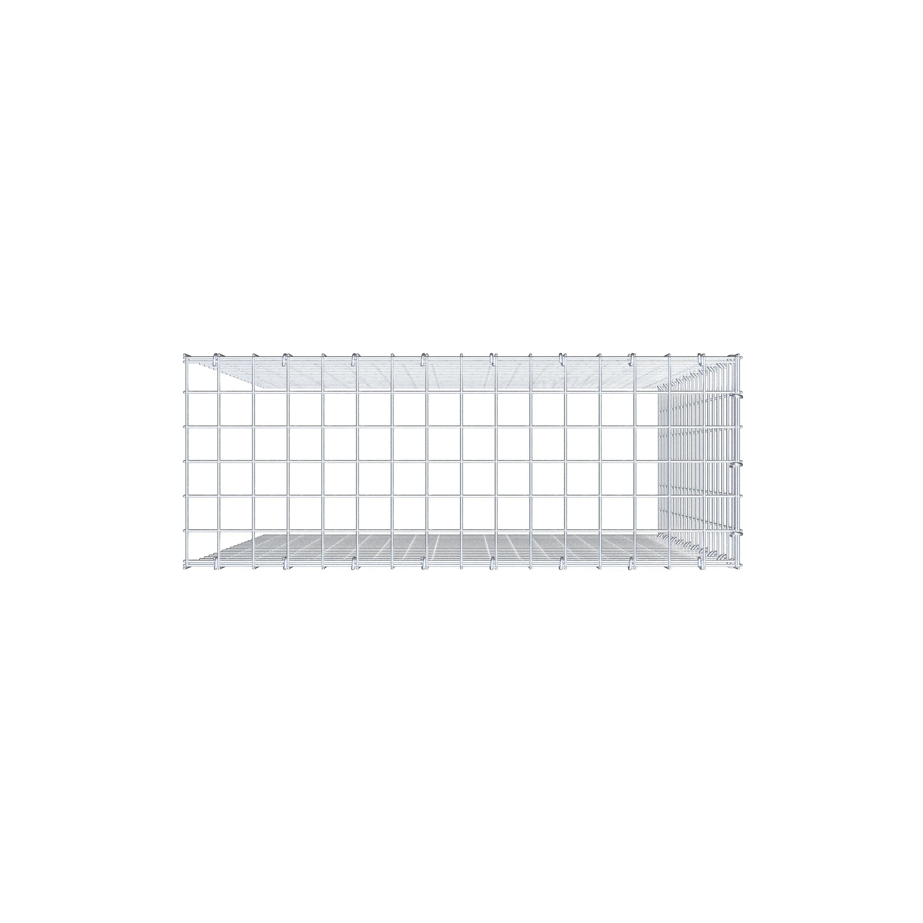 Monteret gabion type 4 100 cm x 80 cm x 30 cm (L x H x D), maskestørrelse 5 cm x 5 cm, C-ring