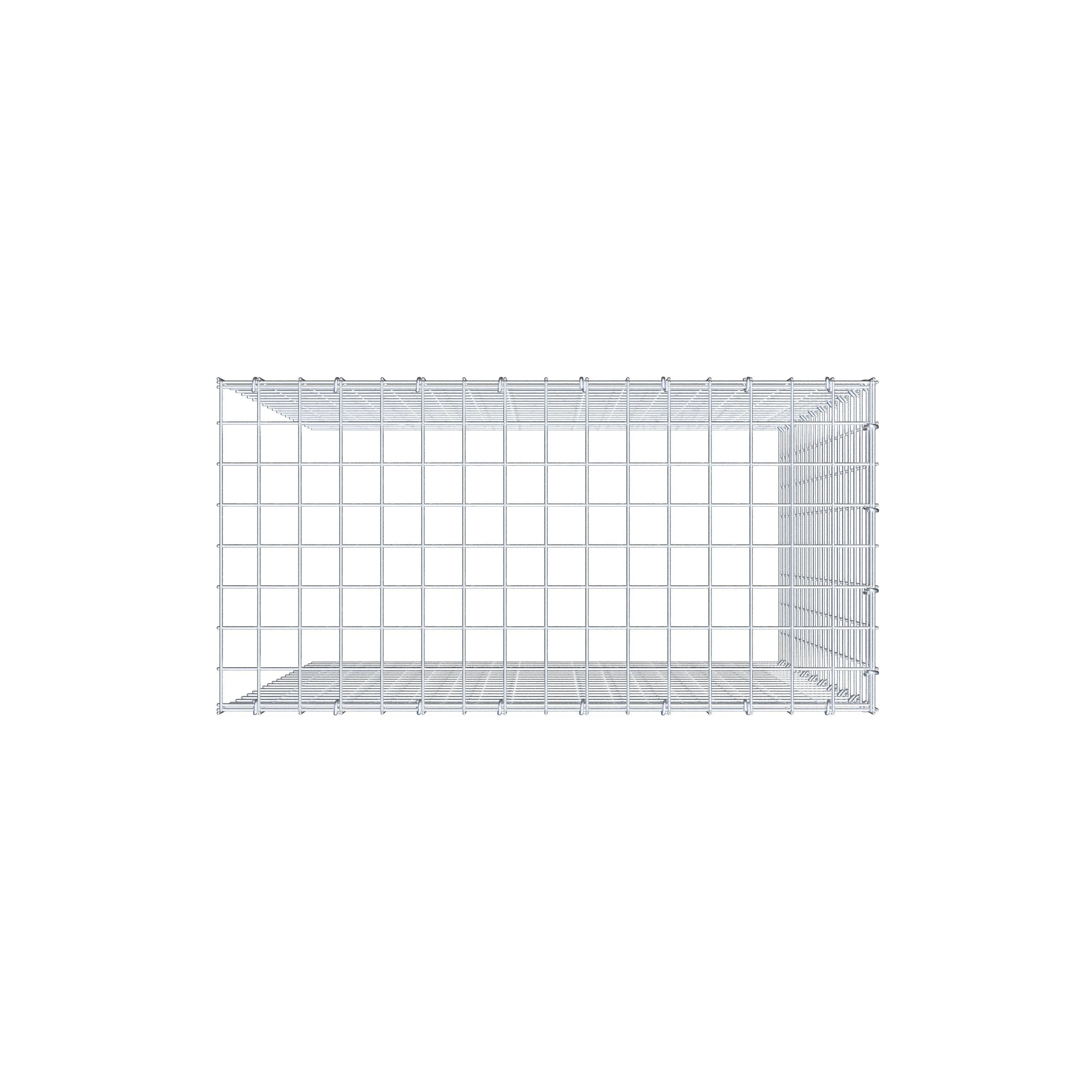 Monteret gabion type 4 100 cm x 80 cm x 40 cm (L x H x D), maskestørrelse 5 cm x 5 cm, C-ring