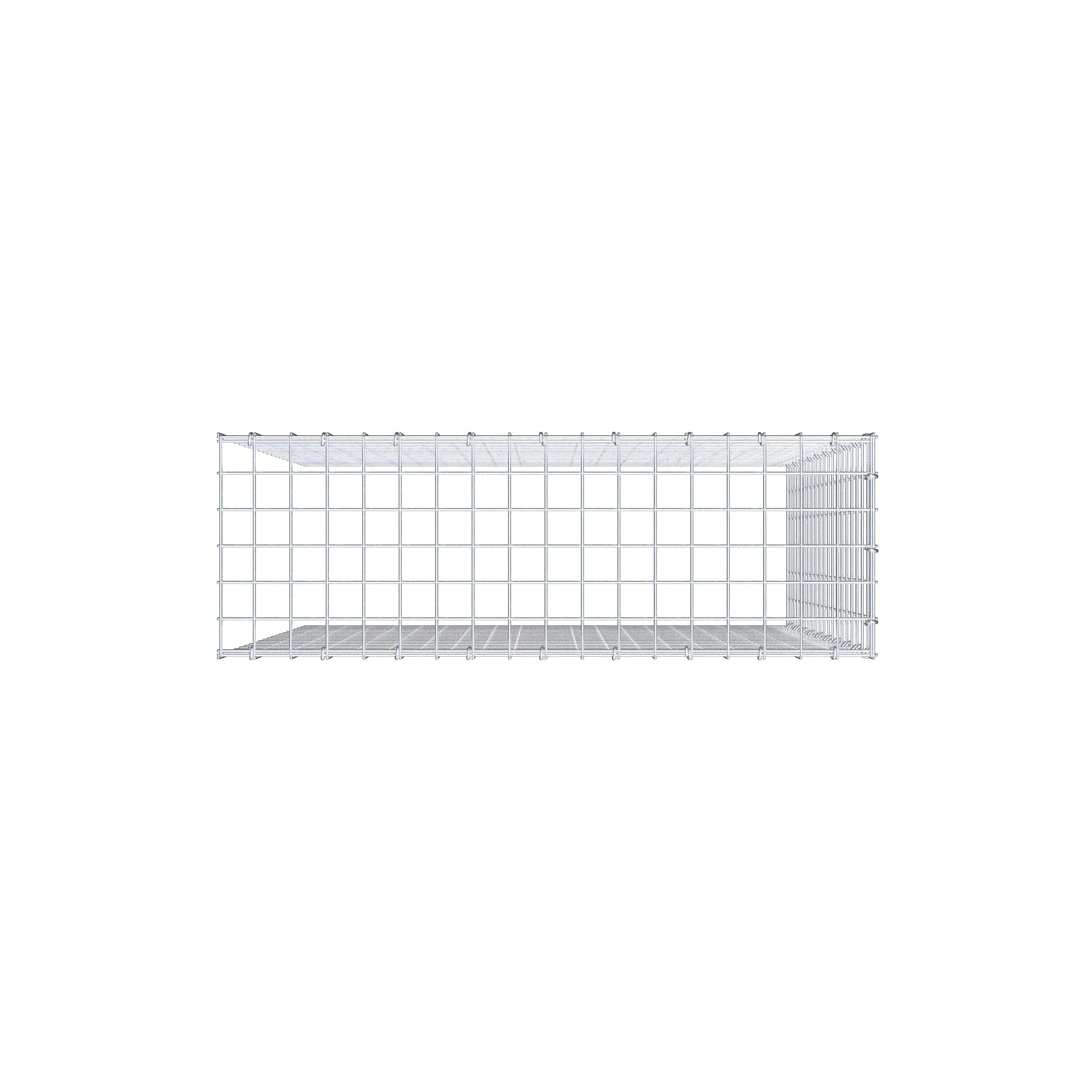 Monteret gabion type 4 100 cm x 90 cm x 30 cm (L x H x D), maskestørrelse 5 cm x 5 cm, C-ring