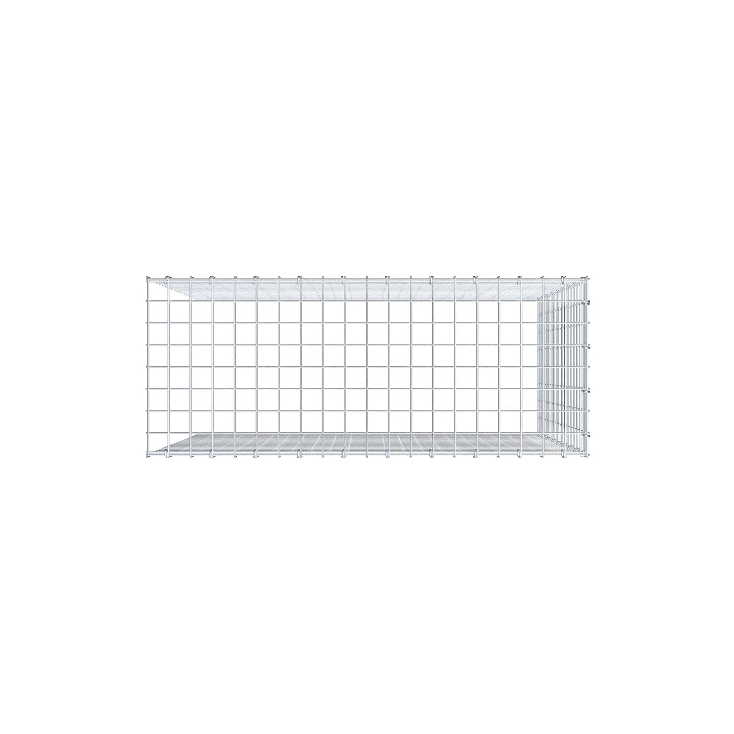 Monteret gabion type 4 100 cm x 90 cm x 40 cm (L x H x D), maskestørrelse 5 cm x 5 cm, C-ring