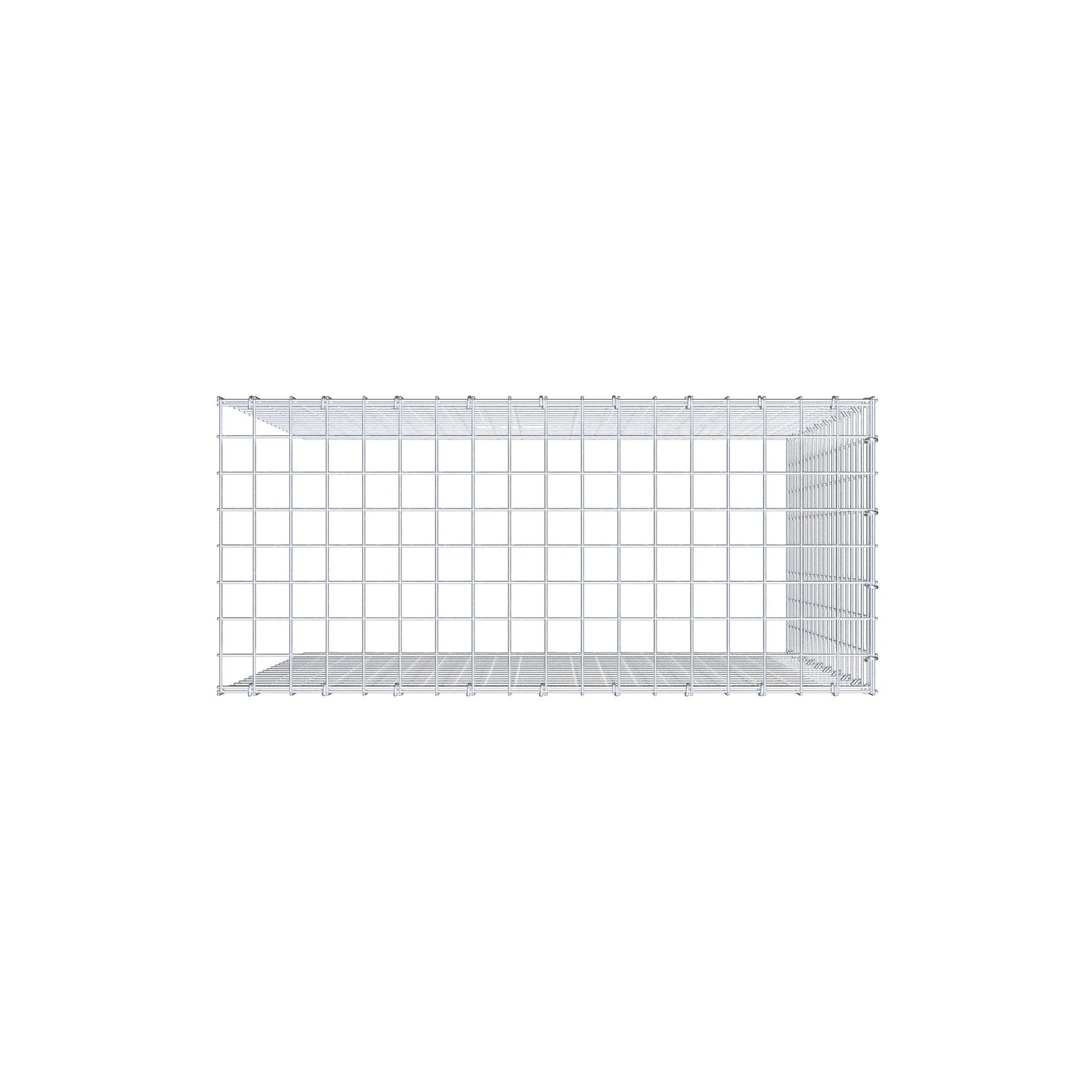 Monteret gabion type 4 100 cm x 90 cm x 40 cm (L x H x D), maskestørrelse 5 cm x 5 cm, C-ring