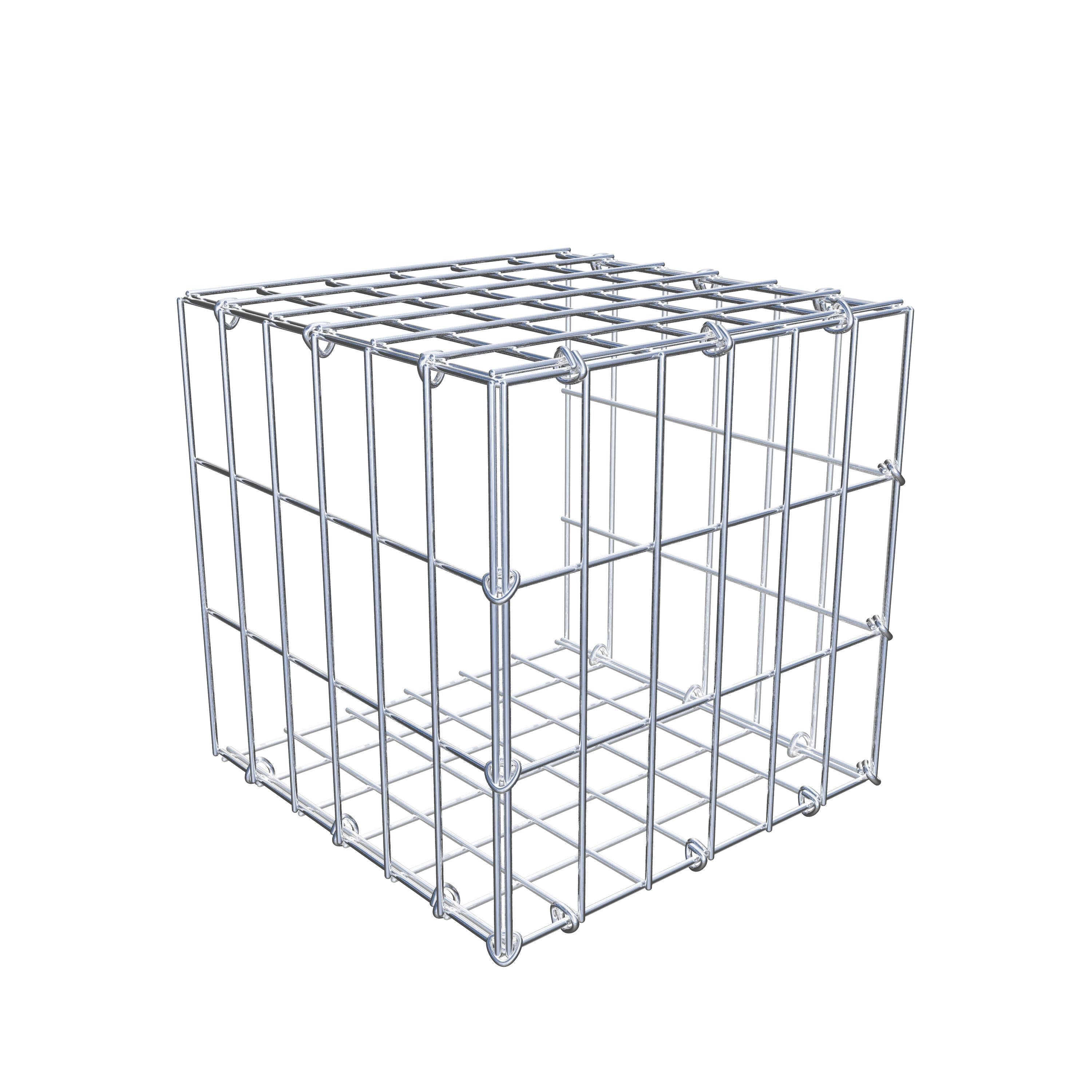 Mounted gabion type 2 30 cm x 30 cm x 30 cm, mesh size 5 cm x 10 cm, C-ring