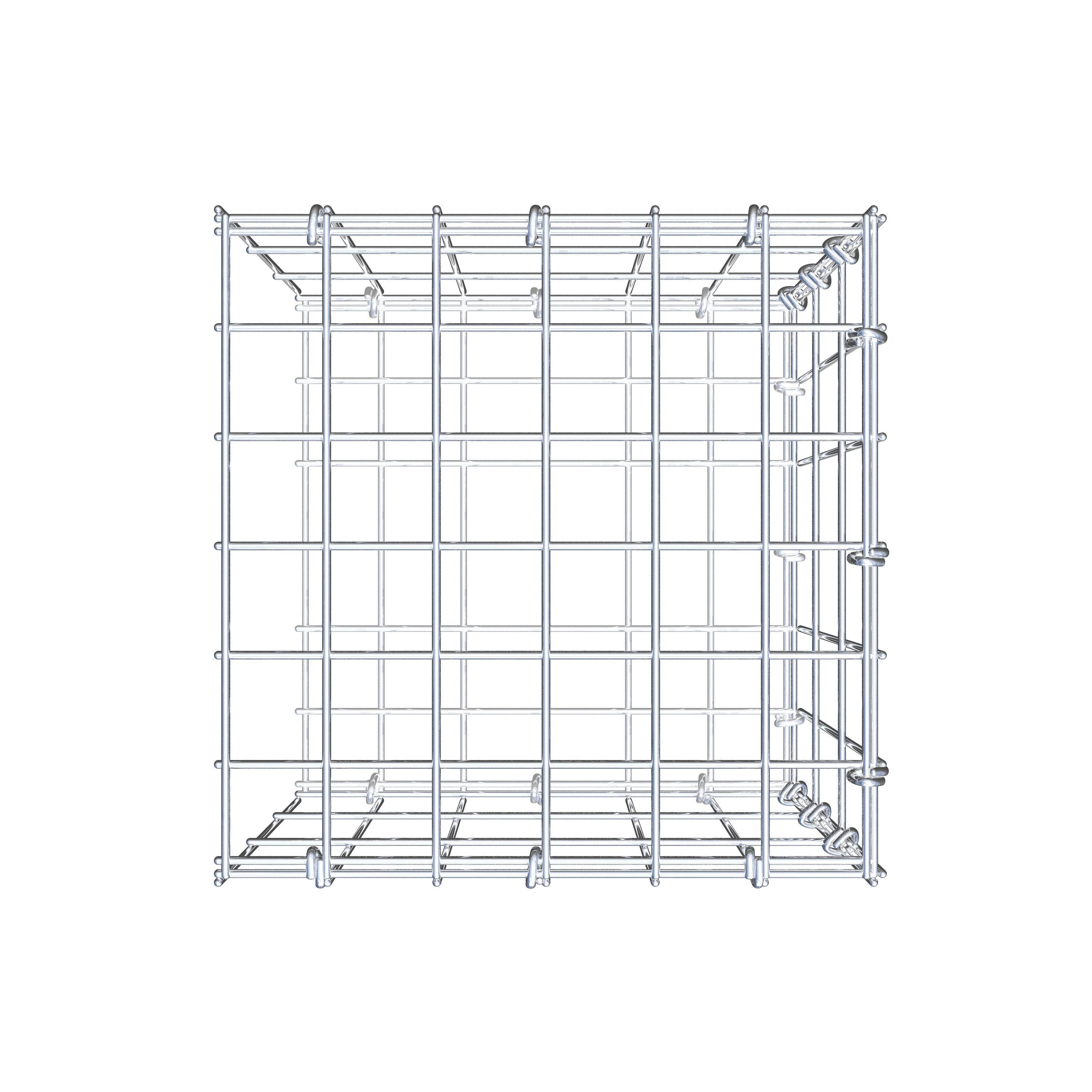 Mounted gabion type 2 30 cm x 30 cm x 30 cm, mesh size 5 cm x 10 cm, C-ring