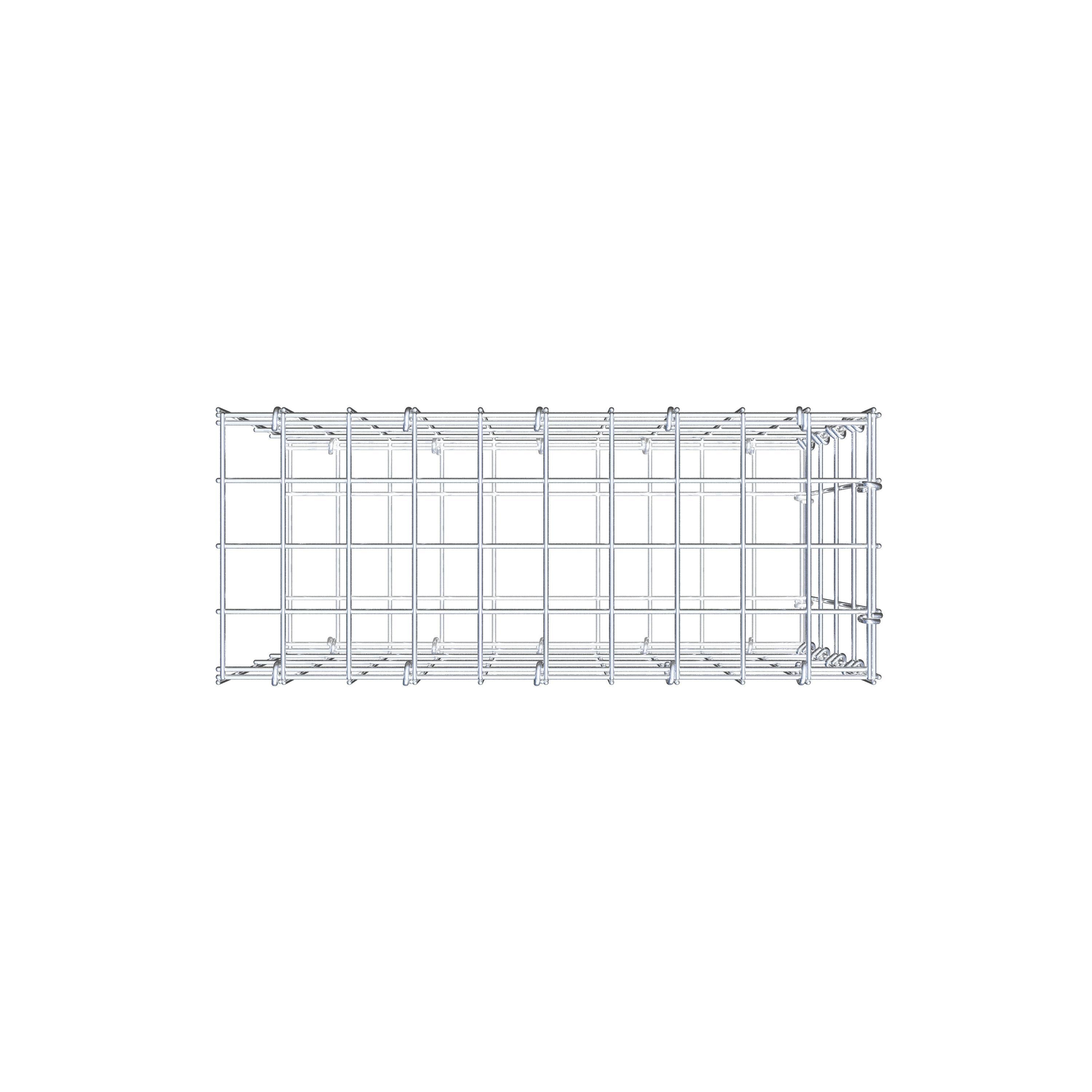 Monteret gabion type 2 50 cm x 40 cm x 20 cm, maskestørrelse 5 cm x 10 cm, C-ring