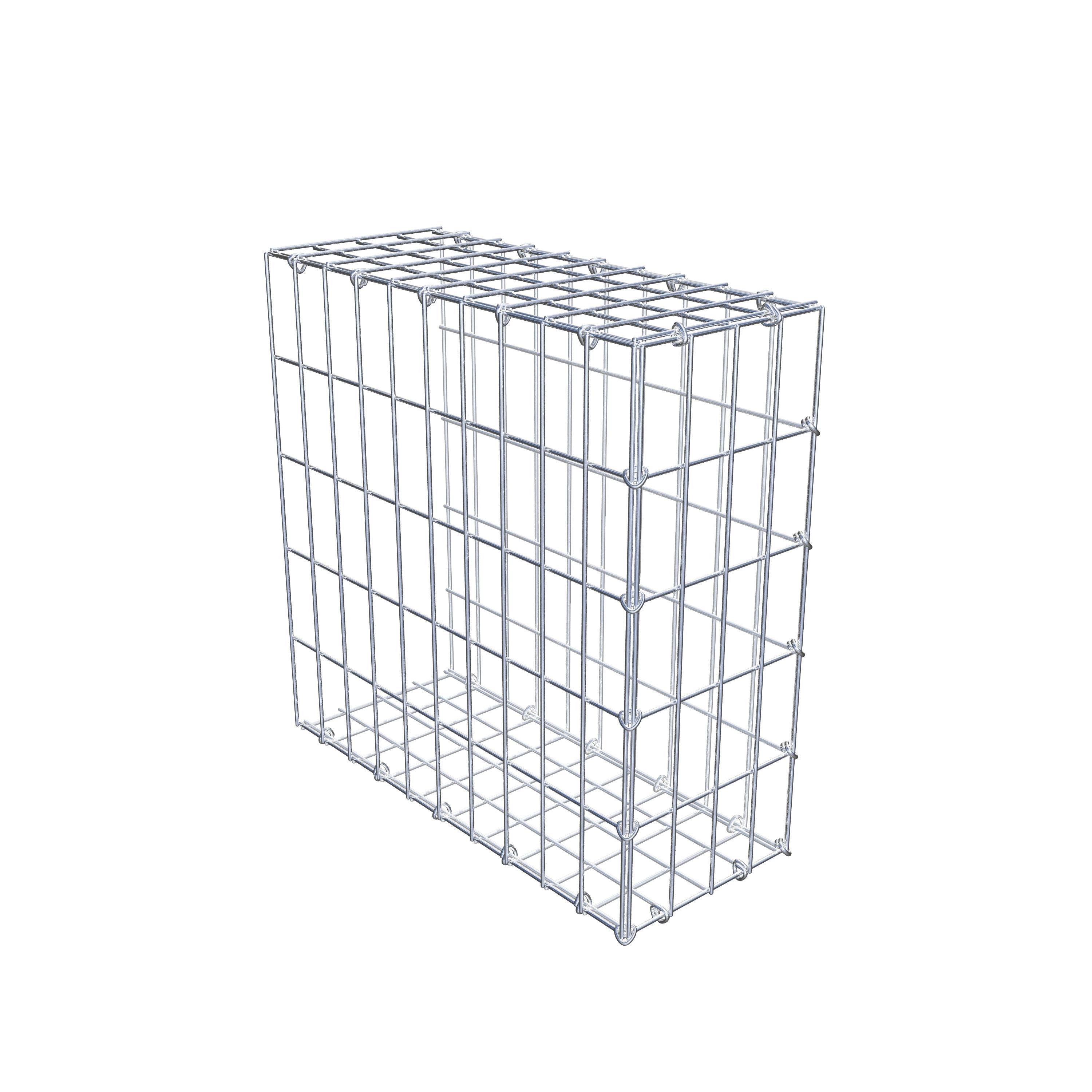 Monteret gabion type 2 50 cm x 50 cm x 20 cm, maskestørrelse 5 cm x 10 cm, C-ring