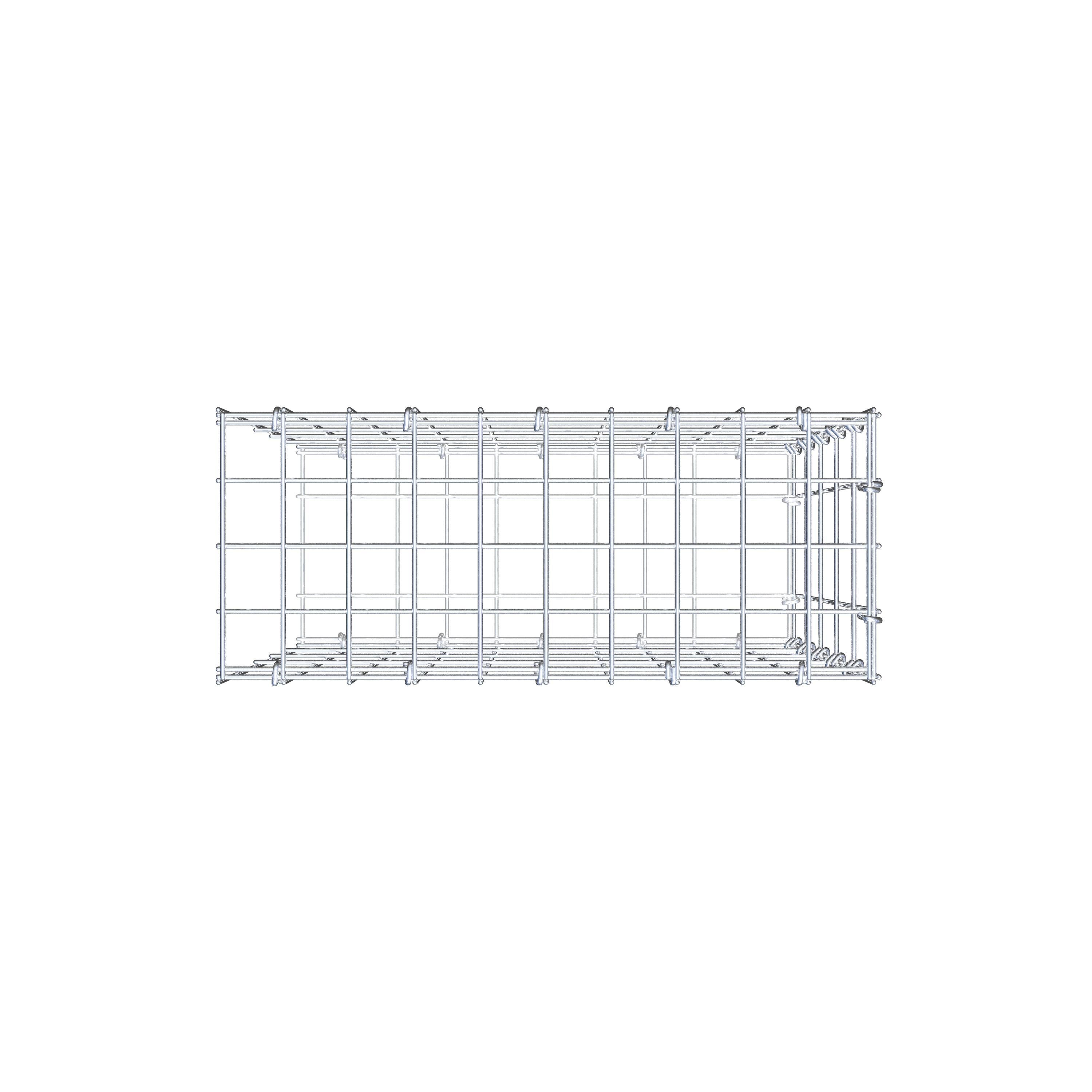 Monteret gabion type 2 50 cm x 50 cm x 20 cm, maskestørrelse 5 cm x 10 cm, C-ring