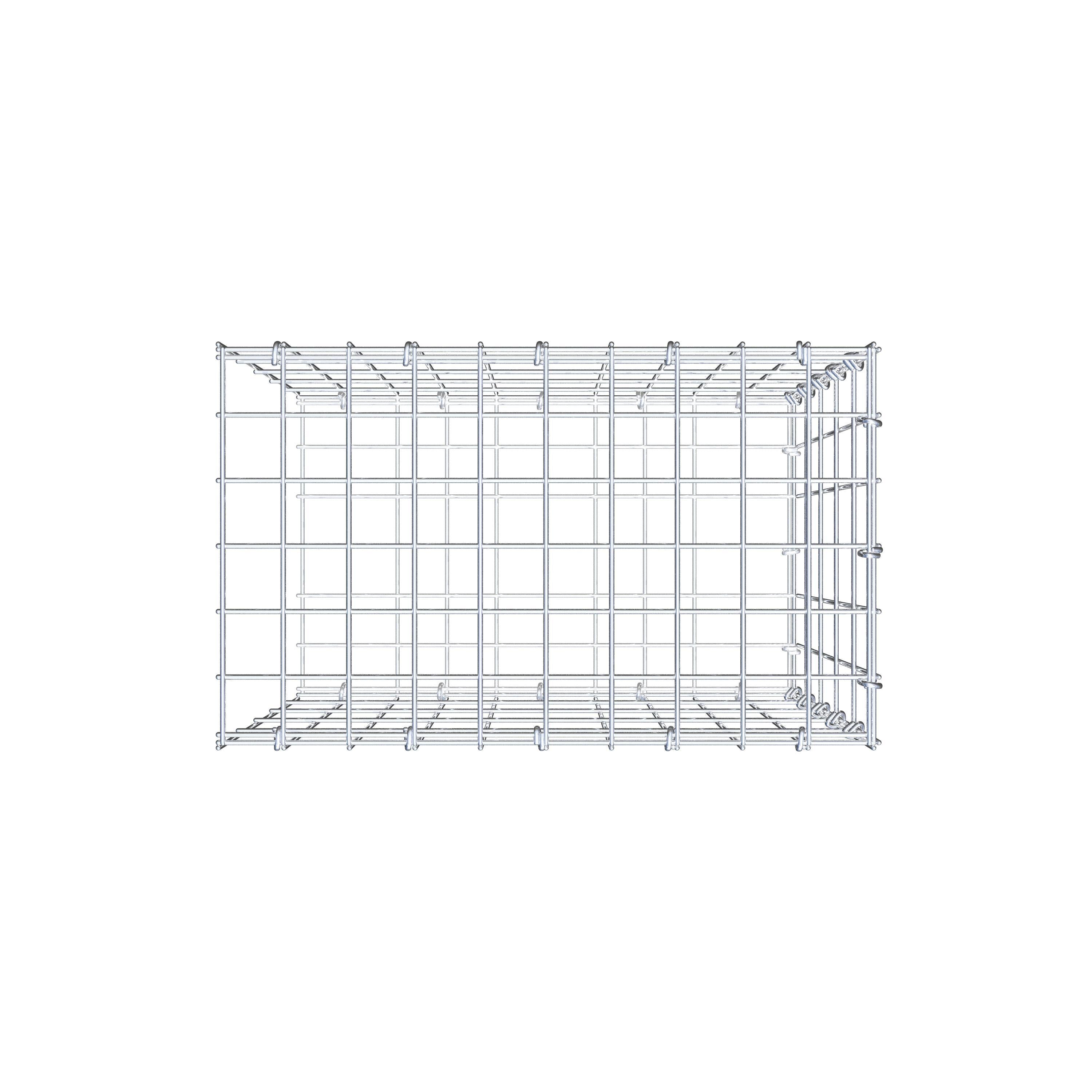 Monteret gabion type 2 50 cm x 50 cm x 30 cm, maskestørrelse 5 cm x 10 cm, C-ring