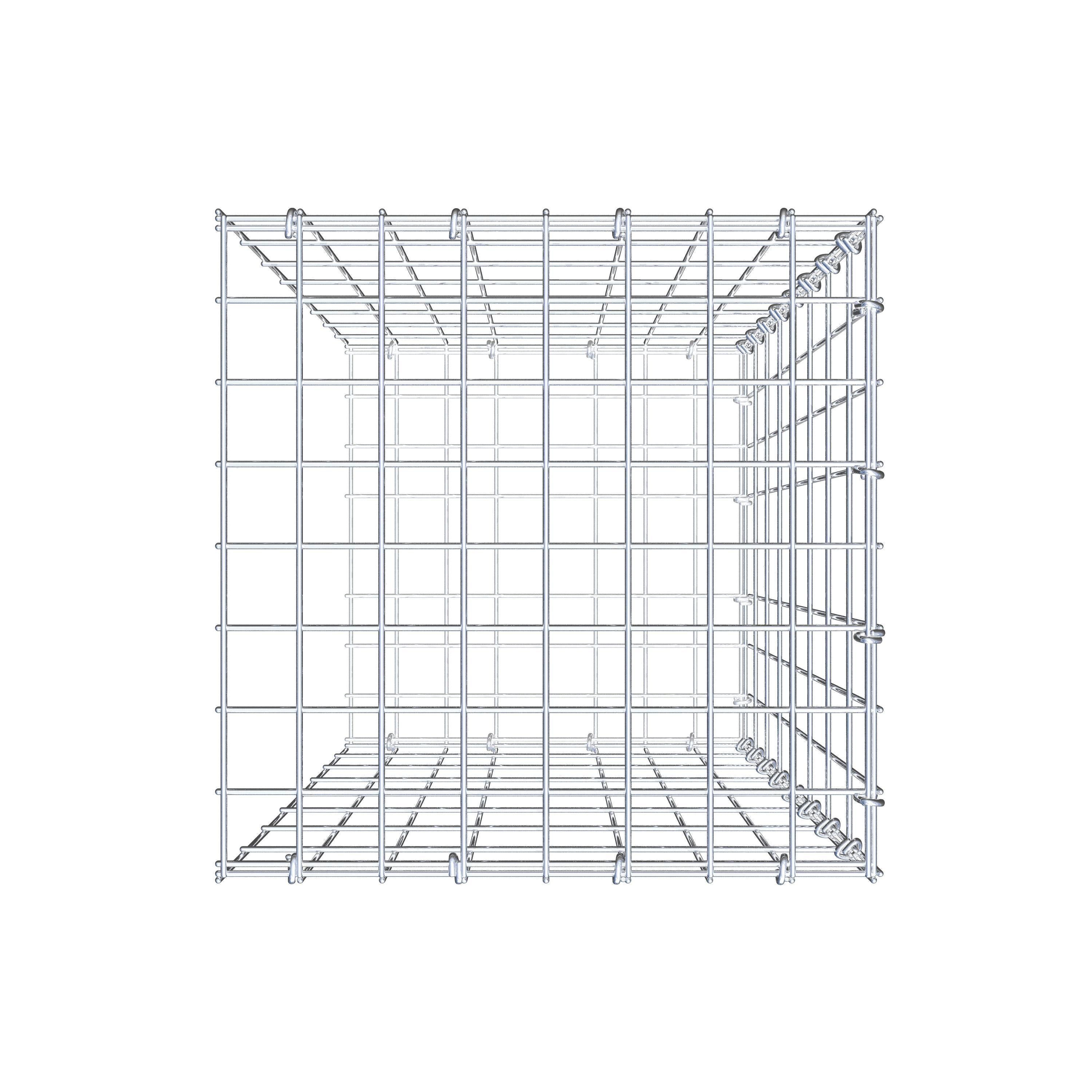 Monteret gabion type 2 80 cm x 40 cm x 40 cm, maskestørrelse 5 cm x 10 cm, C-ring