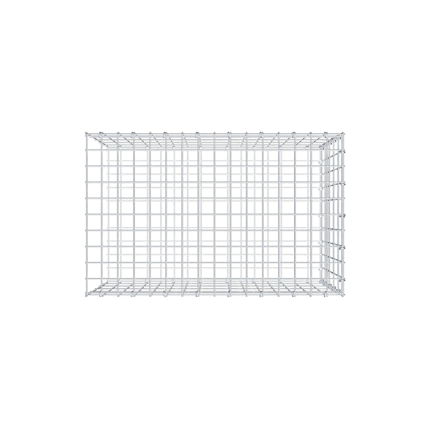Mounted gabion type 2 80 cm x 50 cm x 50 cm, mesh size 5 cm x 10 cm, C-ring