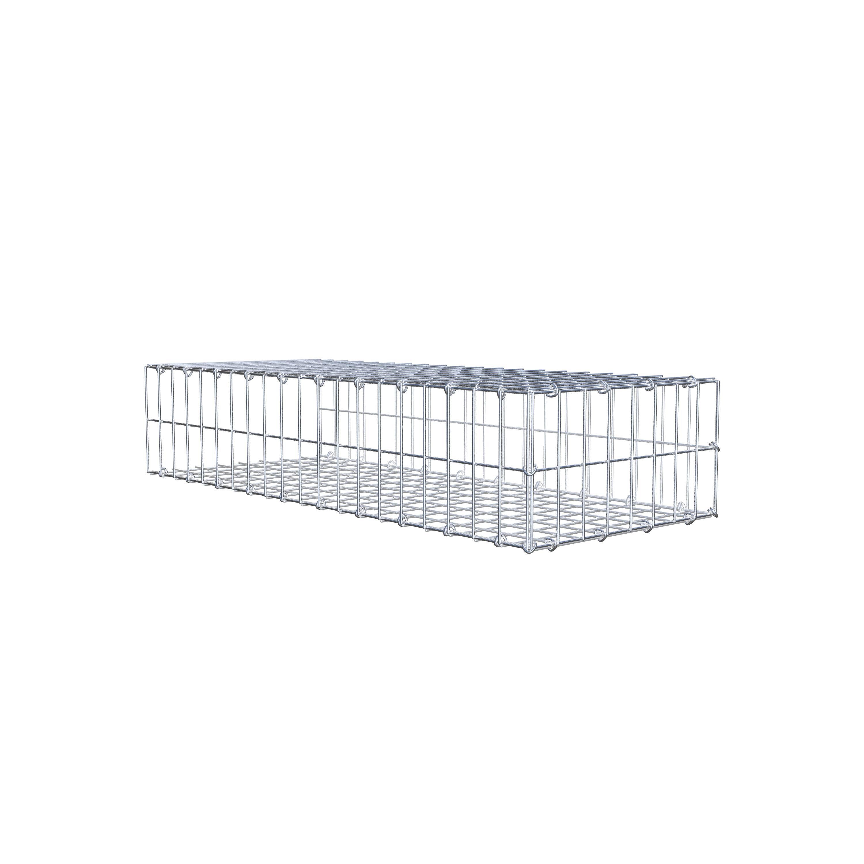 Monteret gabion type 2 100 cm x 20 cm x 40 cm, maskestørrelse 5 cm x 10 cm, C-ring