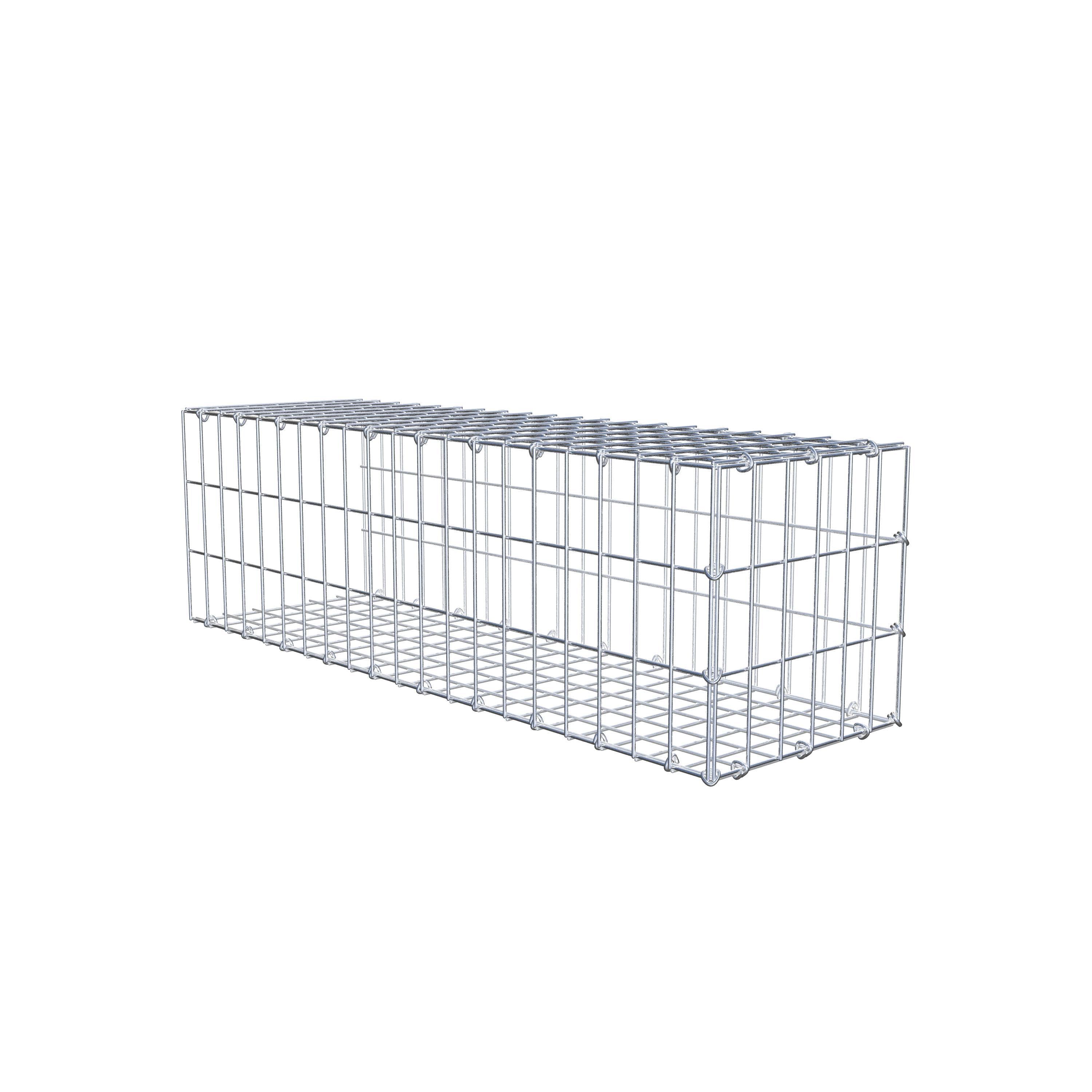 Monteret gabion type 2 100 cm x 30 cm x 30 cm, maskestørrelse 5 cm x 10 cm, C-ring