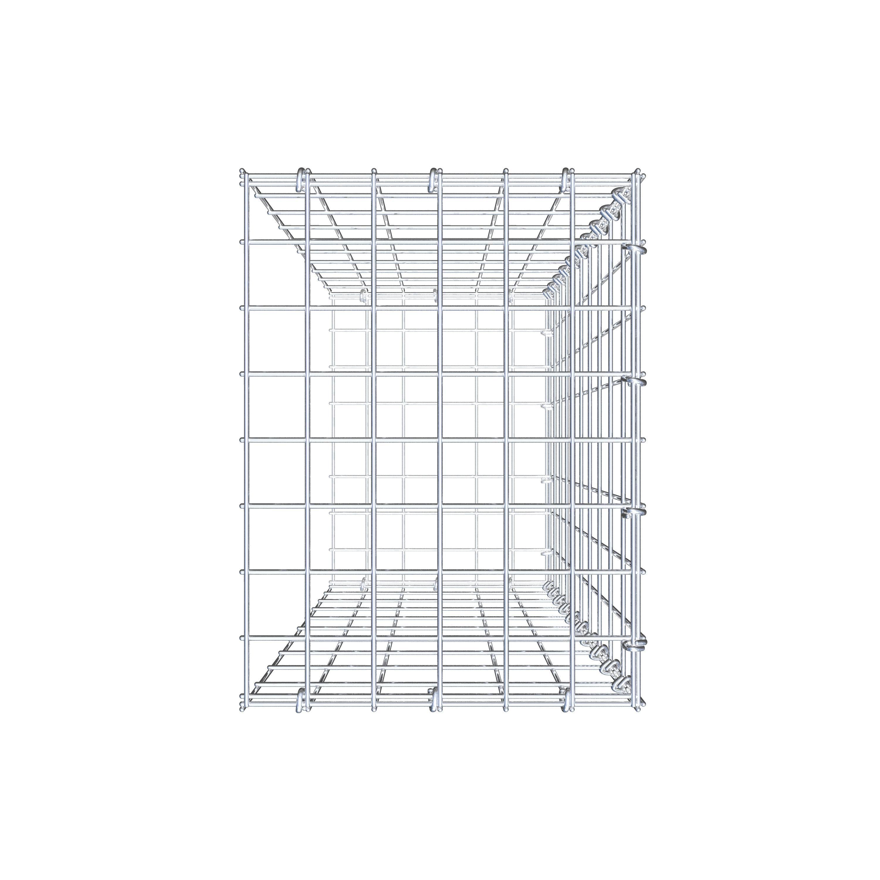 Monteret gabion type 2 100 cm x 30 cm x 40 cm, maskestørrelse 5 cm x 10 cm, C-ring