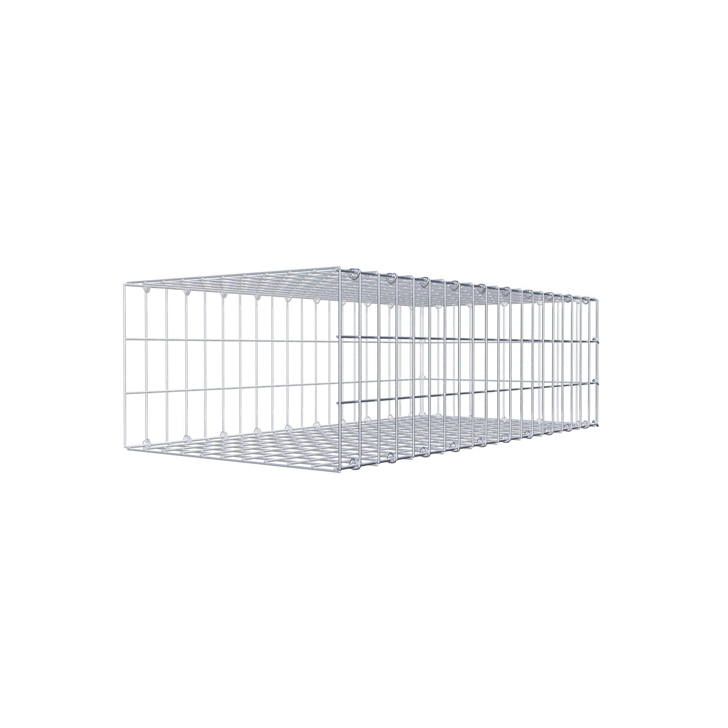 Monteret gabion type 2 100 cm x 30 cm x 50 cm, maskestørrelse 5 cm x 10 cm, C-ring