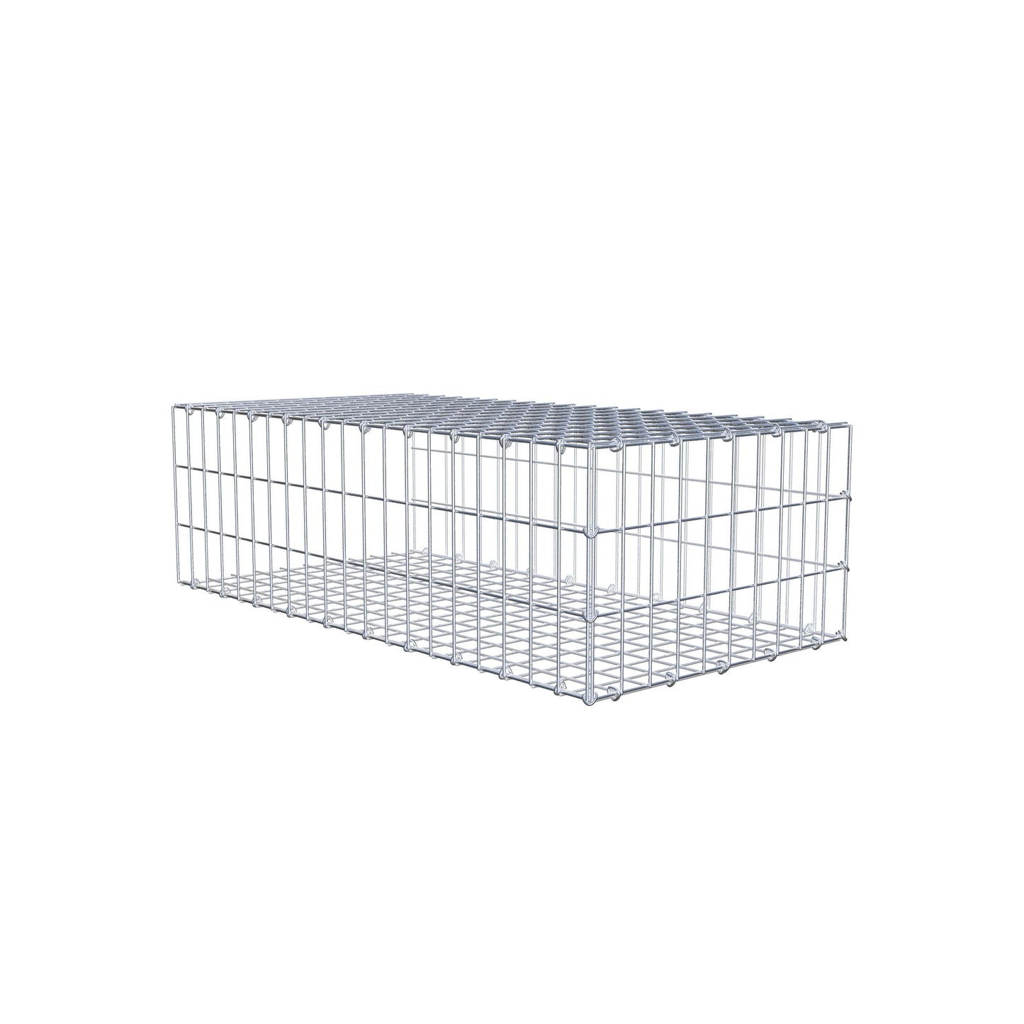 Monteret gabion type 2 100 cm x 30 cm x 50 cm, maskestørrelse 5 cm x 10 cm, C-ring