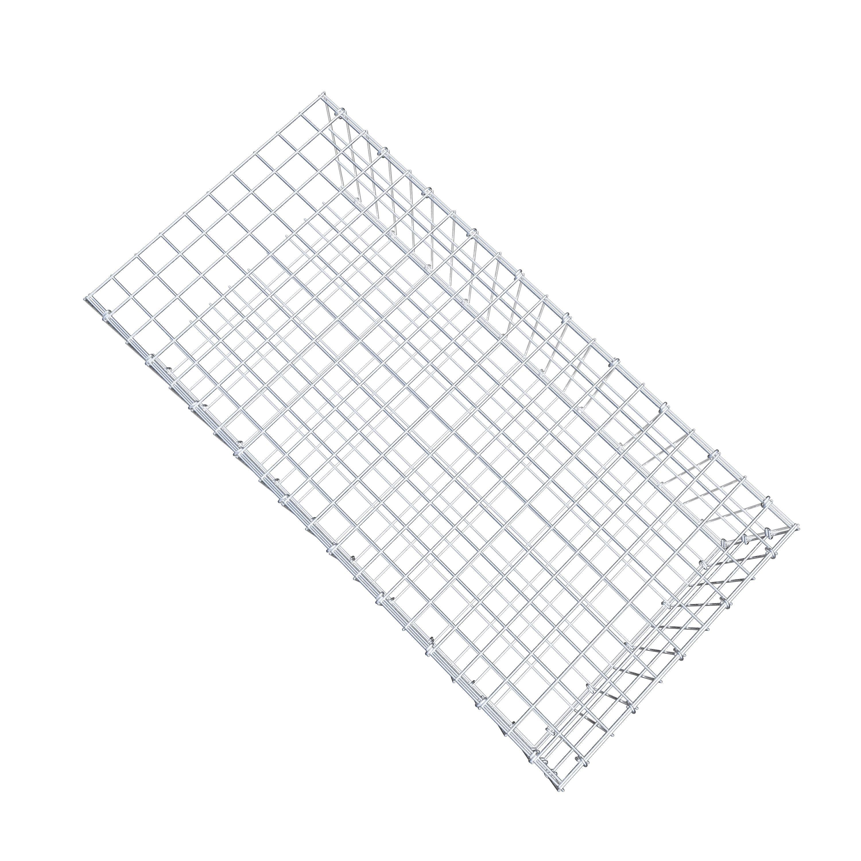 Monteret gabion type 2 100 cm x 30 cm x 50 cm, maskestørrelse 5 cm x 10 cm, C-ring