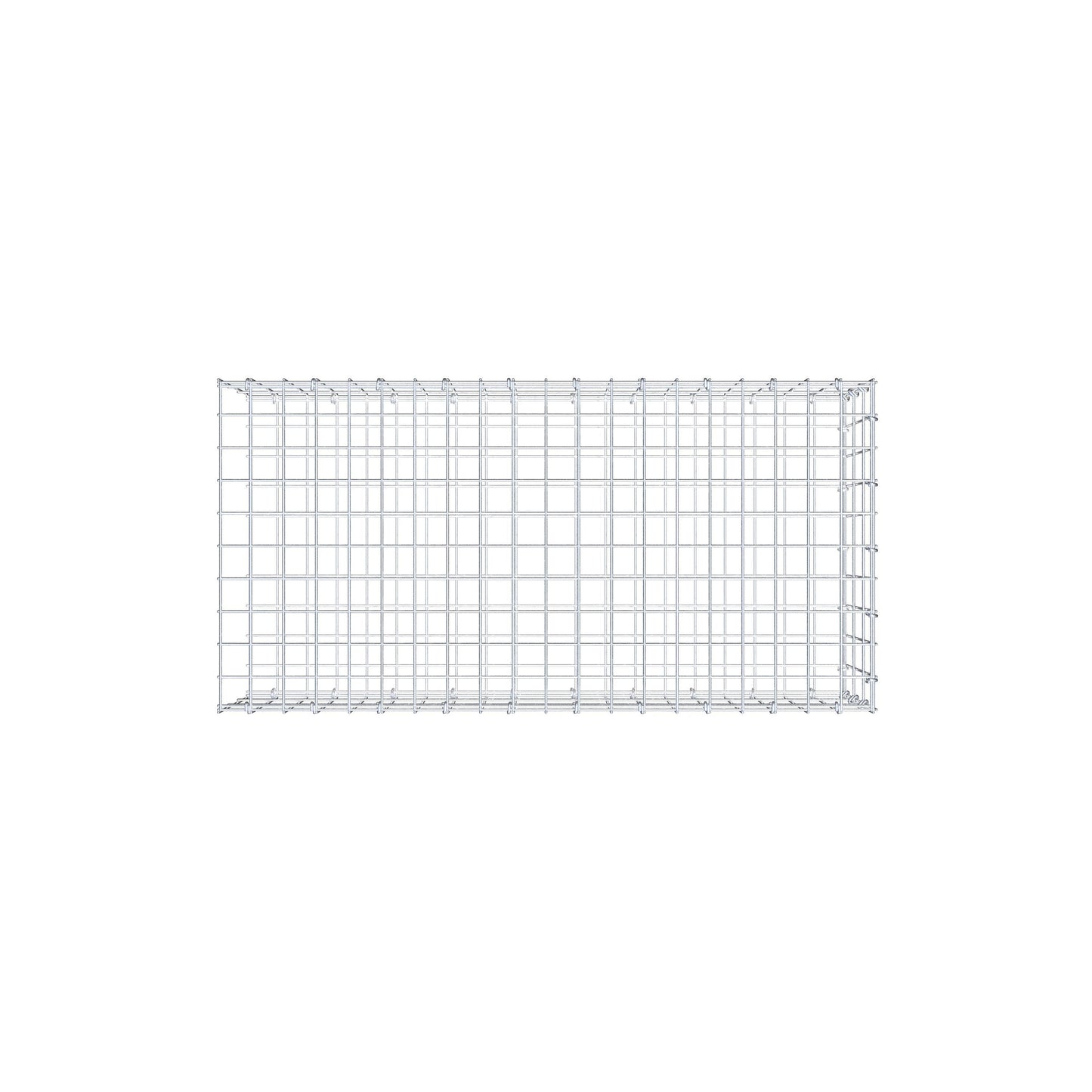 Monteret gabion type 2 100 cm x 30 cm x 50 cm, maskestørrelse 5 cm x 10 cm, C-ring