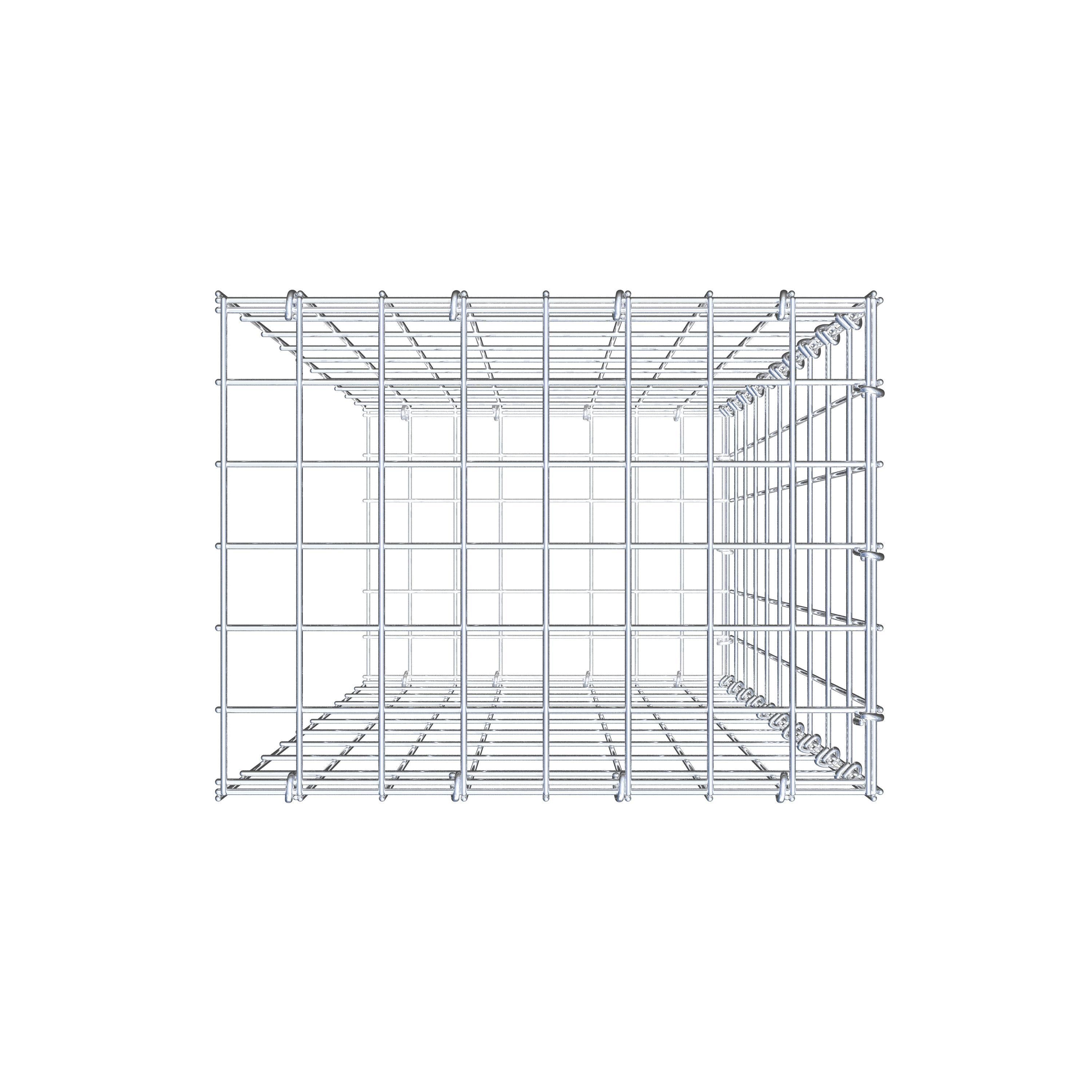 Mounted gabion type 2 100 cm x 40 cm x 30 cm, mesh size 5 cm x 10 cm, C-ring