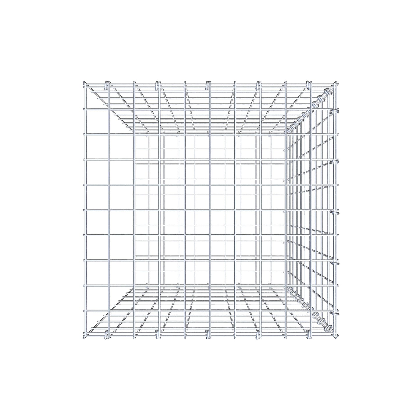 Mounted gabion type 2 100 cm x 50 cm x 50 cm, mesh size 5 cm x 10 cm, C-ring
