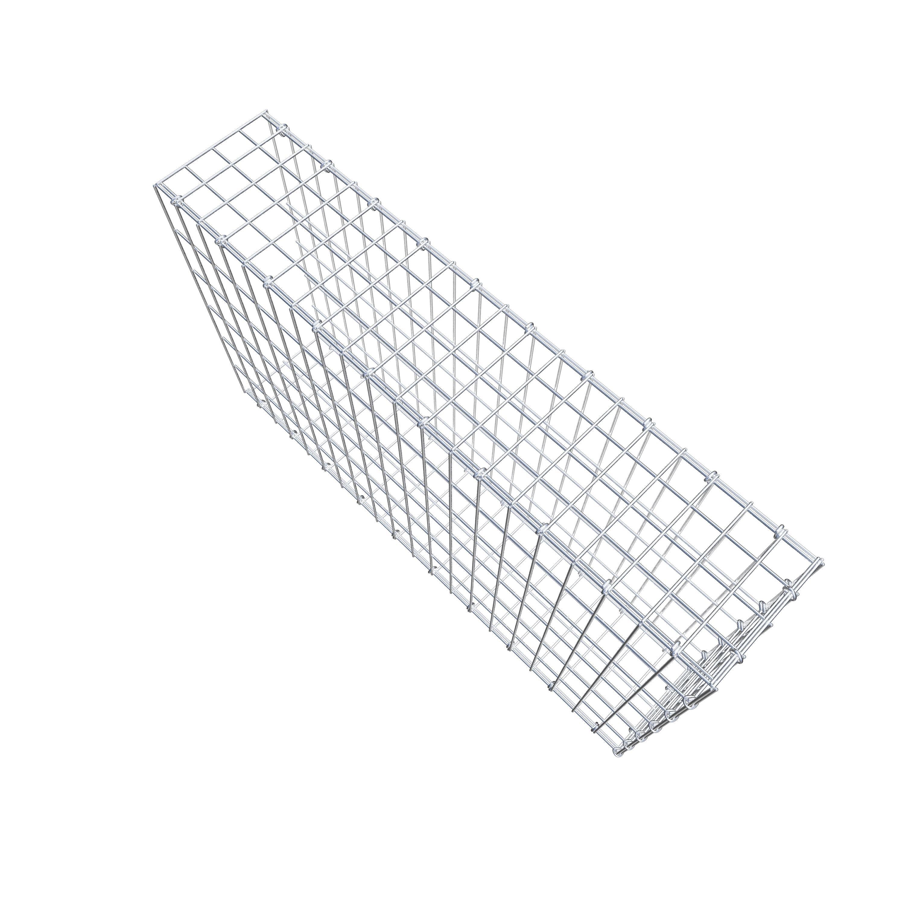 Monteret gabion type 2 100 cm x 60 cm x 20 cm, maskestørrelse 5 cm x 10 cm, C-ring