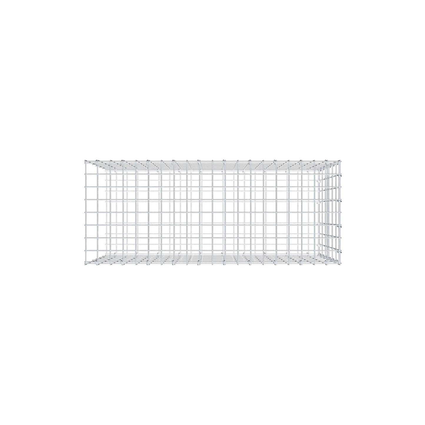 Mounted gabion type 2 100 cm x 60 cm x 40 cm, mesh size 5 cm x 10 cm, C-ring