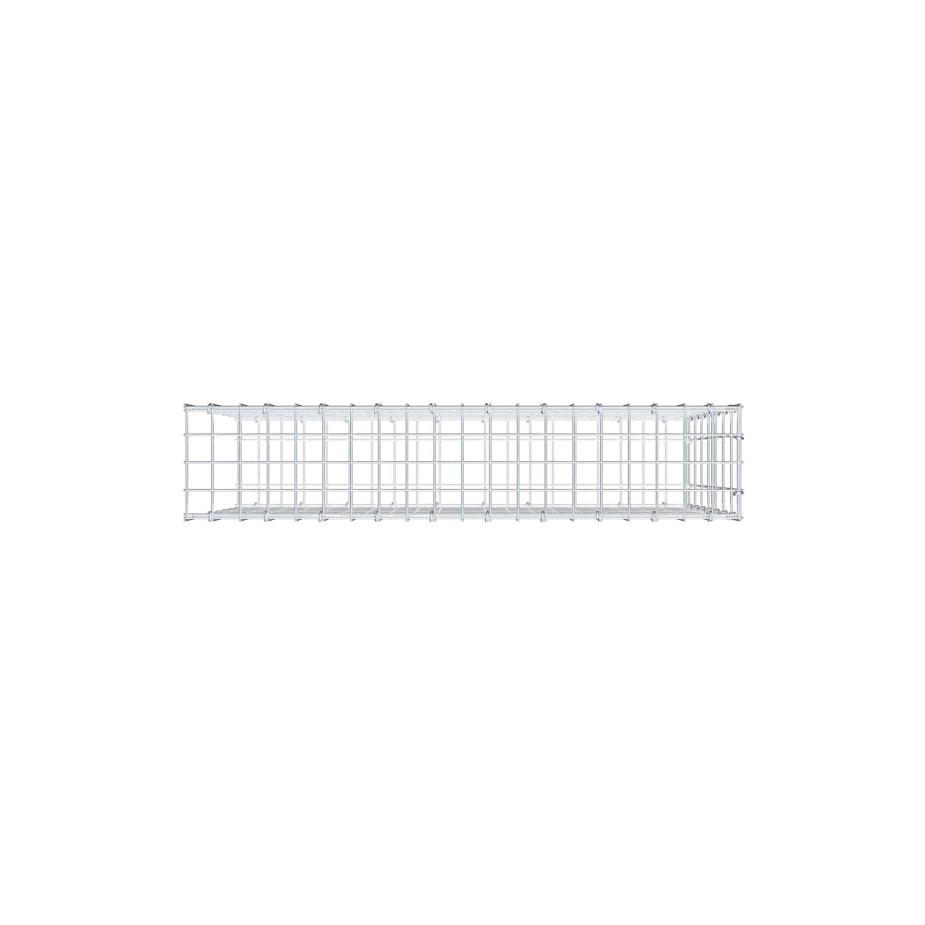 Mounted gabion type 2 100 cm x 70 cm x 20 cm, mesh size 5 cm x 10 cm, C-ring