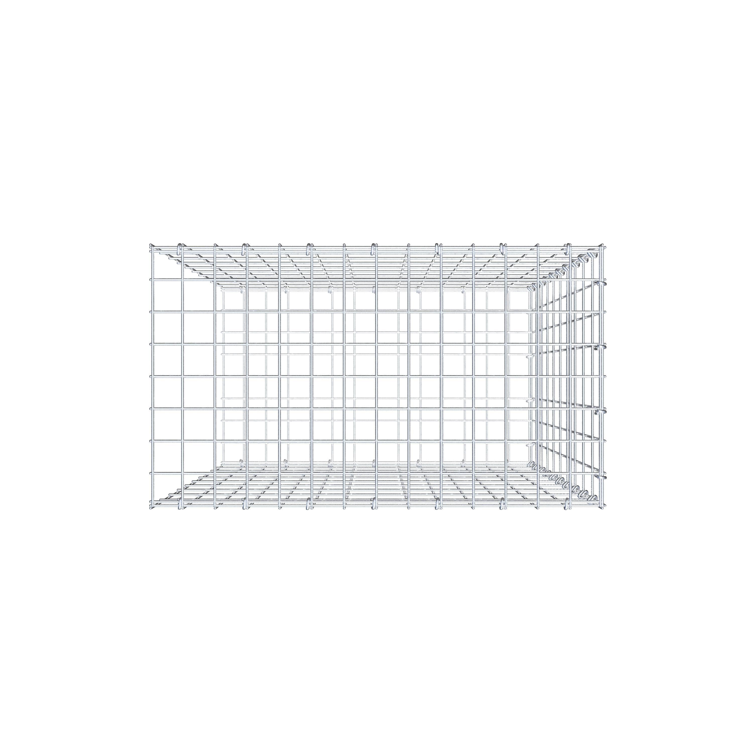 Monteret gabion type 2 100 cm x 70 cm x 40 cm, maskestørrelse 5 cm x 10 cm, C-ring