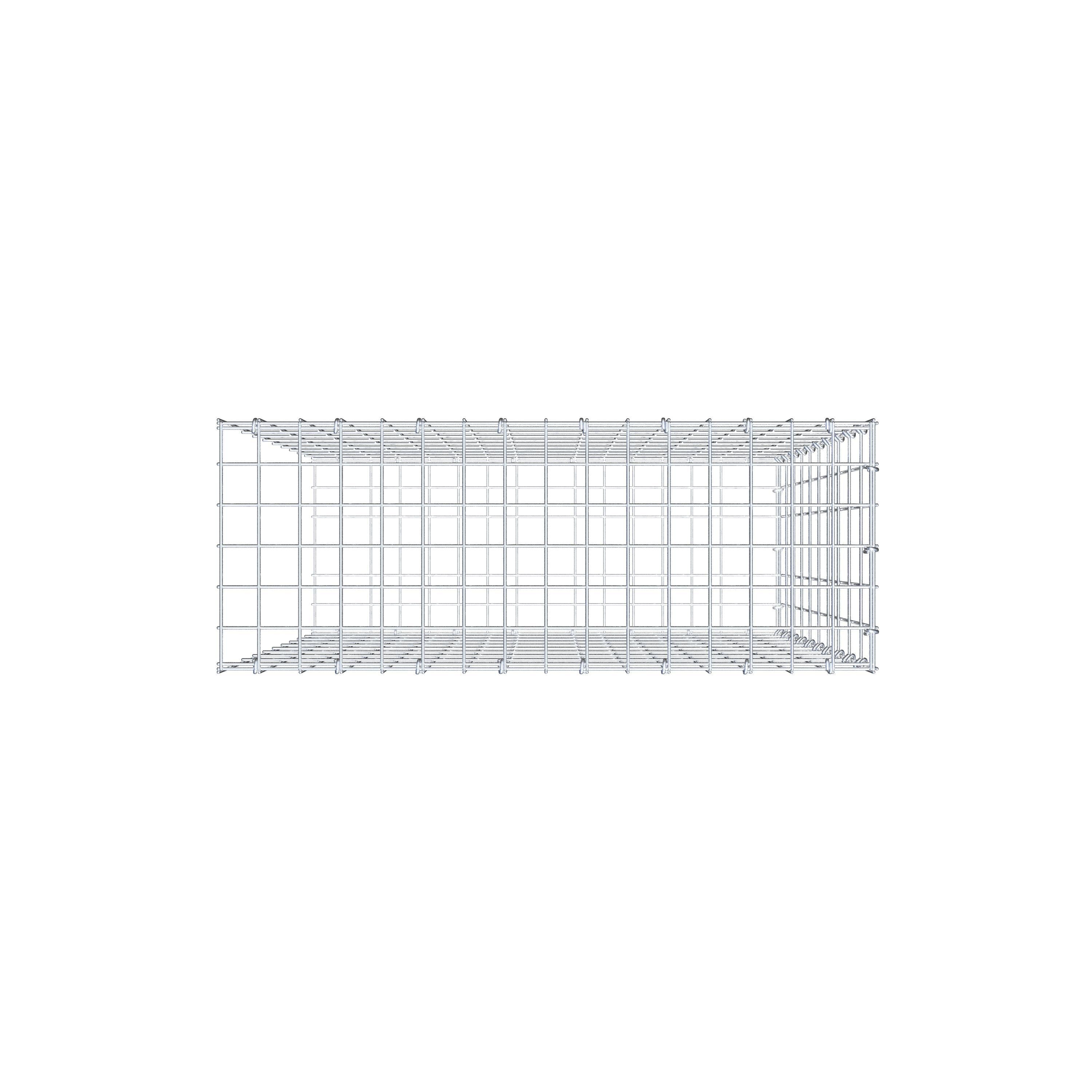 Monteret gabion type 2 100 cm x 80 cm x 30 cm, maskestørrelse 5 cm x 10 cm, C-ring