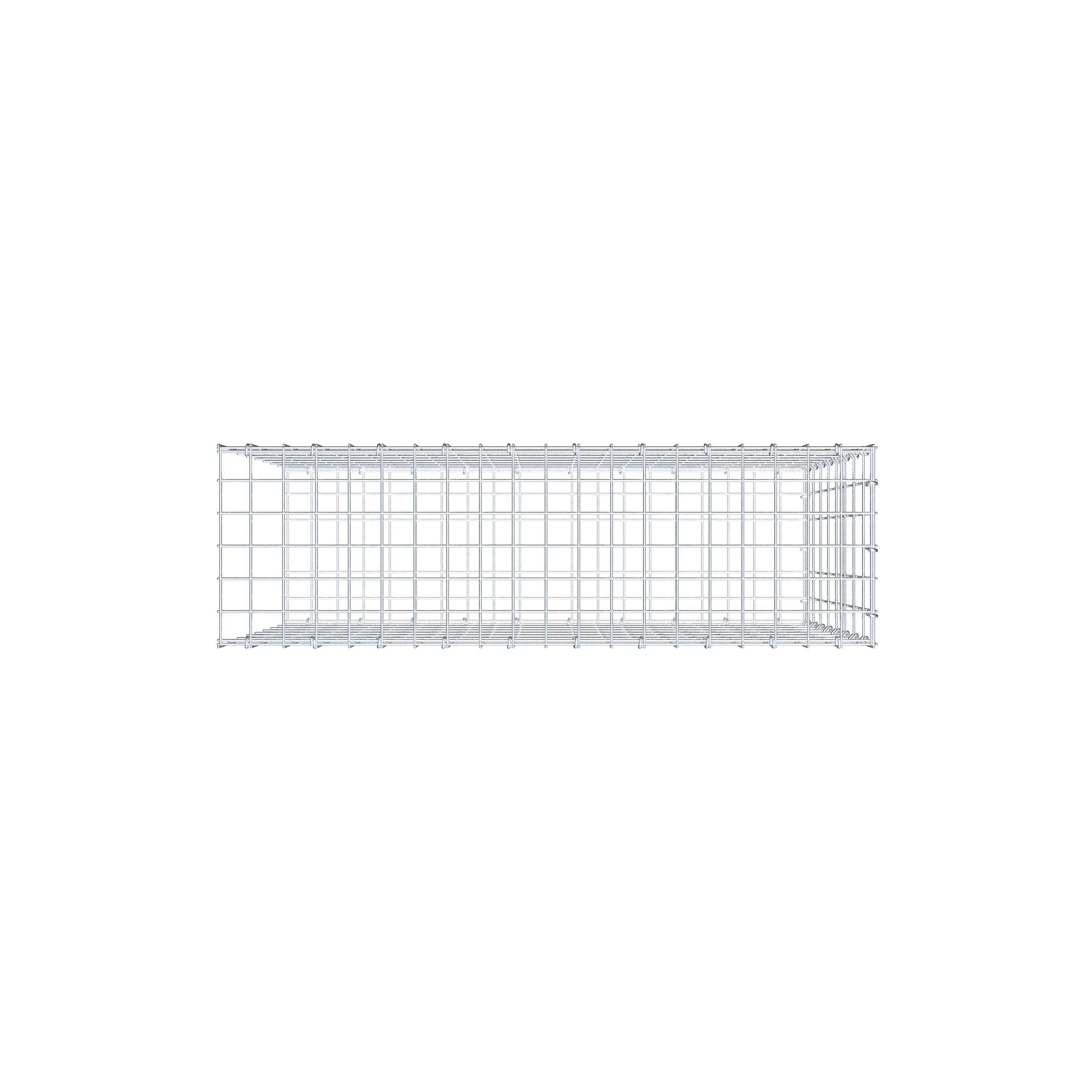 Monteret gabion type 2 100 cm x 80 cm x 30 cm, maskestørrelse 5 cm x 10 cm, C-ring