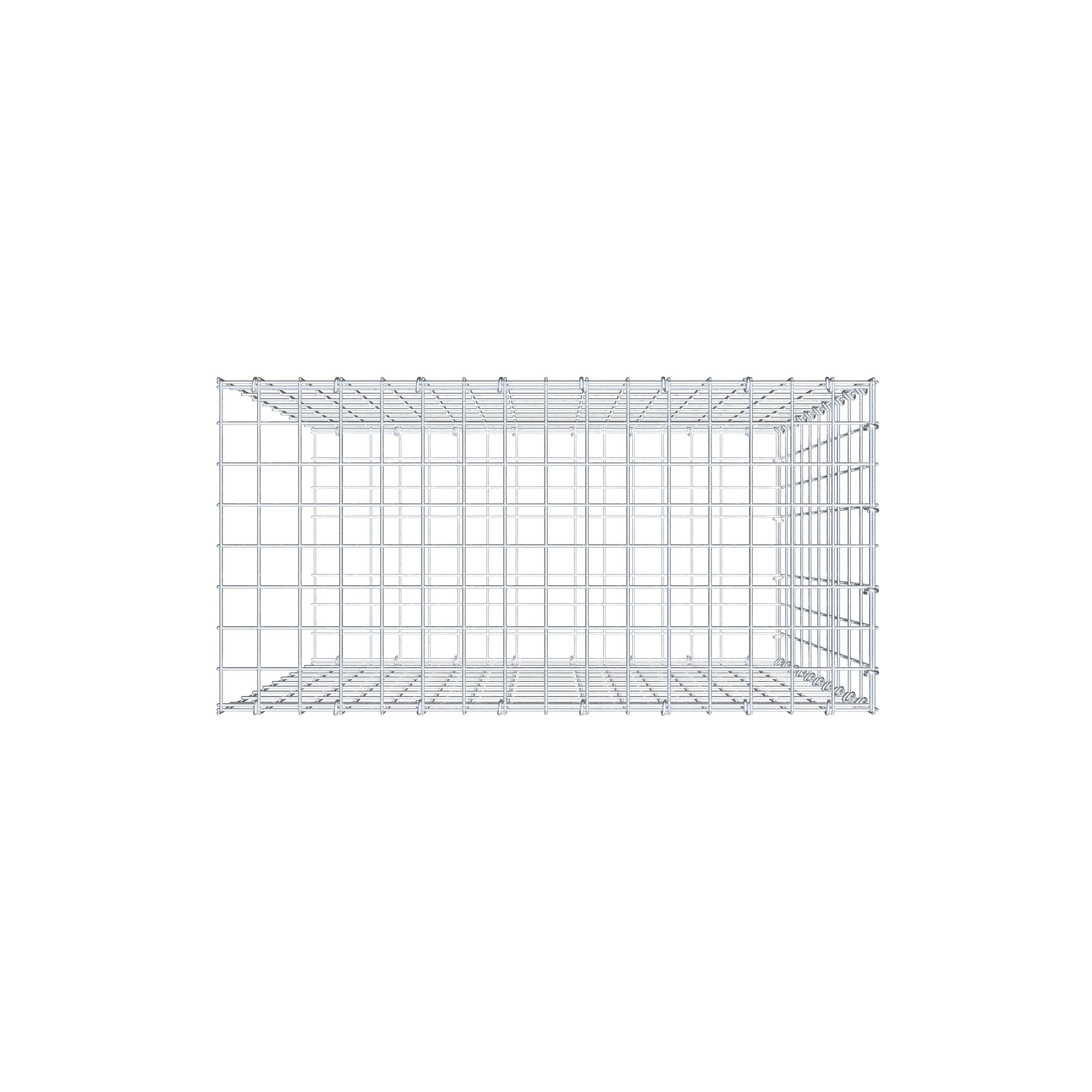 Mounted gabion type 2 100 cm x 80 cm x 40 cm, mesh size 5 cm x 10 cm, C-ring