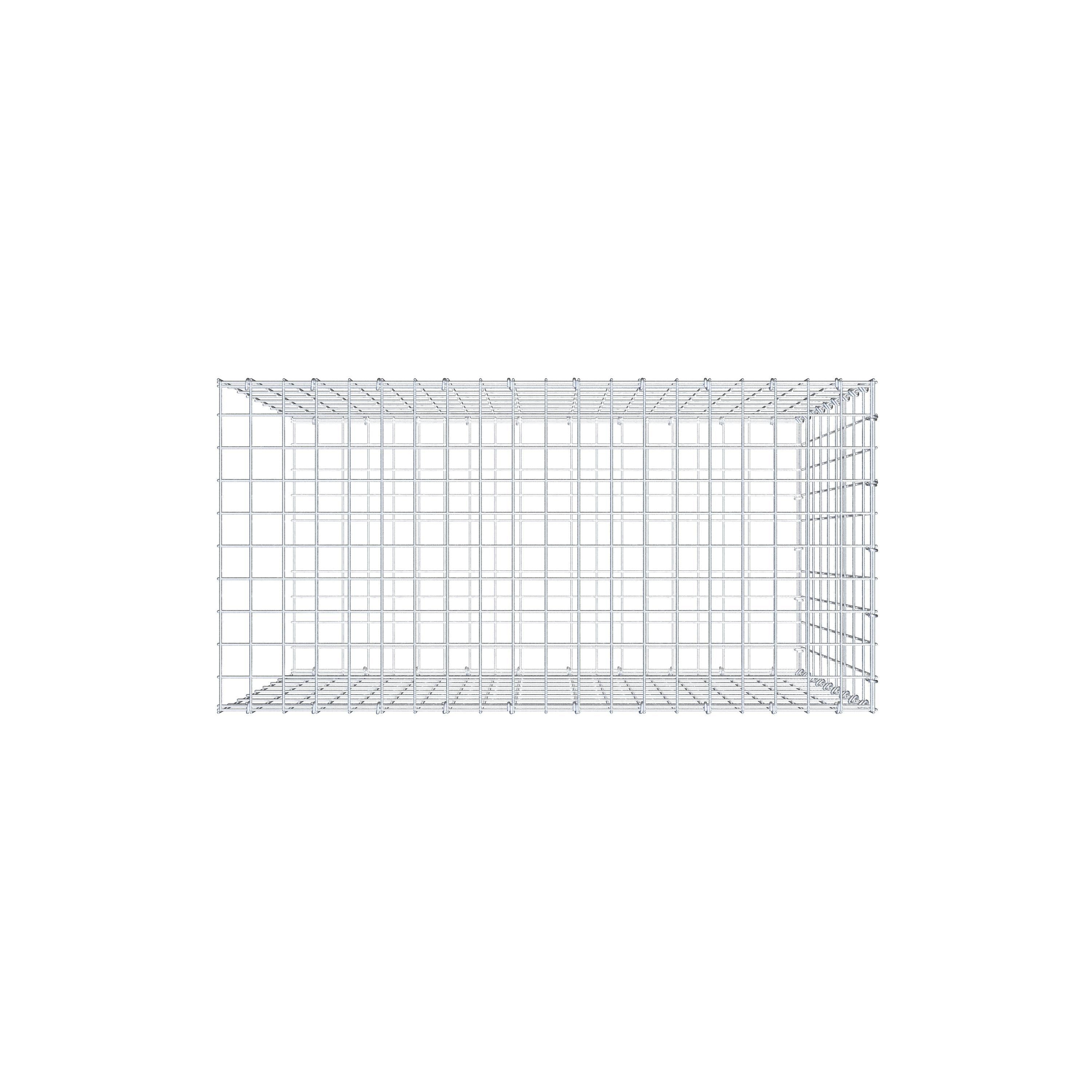 Mounted gabion type 2 100 cm x 90 cm x 50 cm, mesh size 5 cm x 10 cm, C-ring