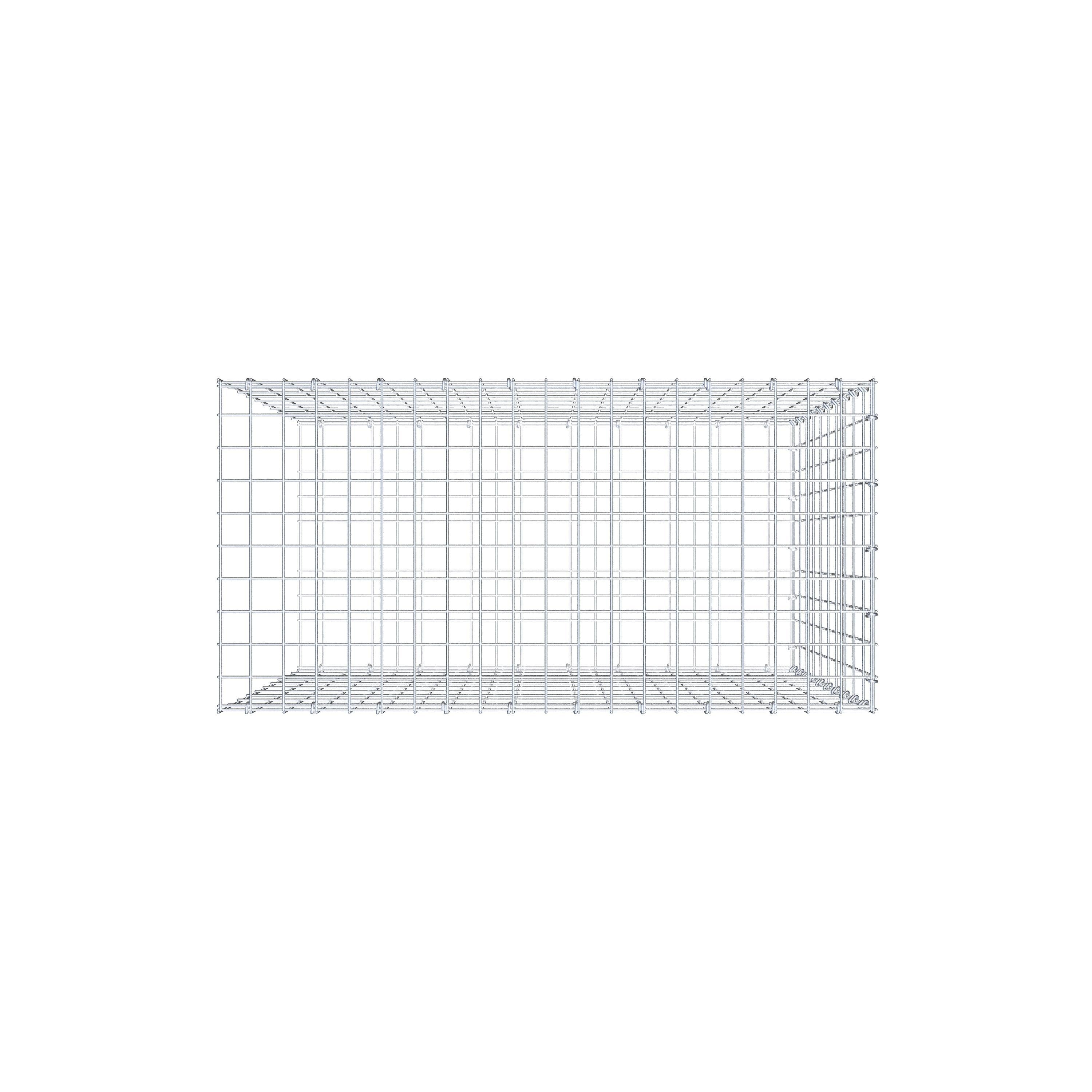 Monteret gabion type 2 100 cm x 100 cm x 50 cm, maskestørrelse 5 cm x 10 cm, C-ring