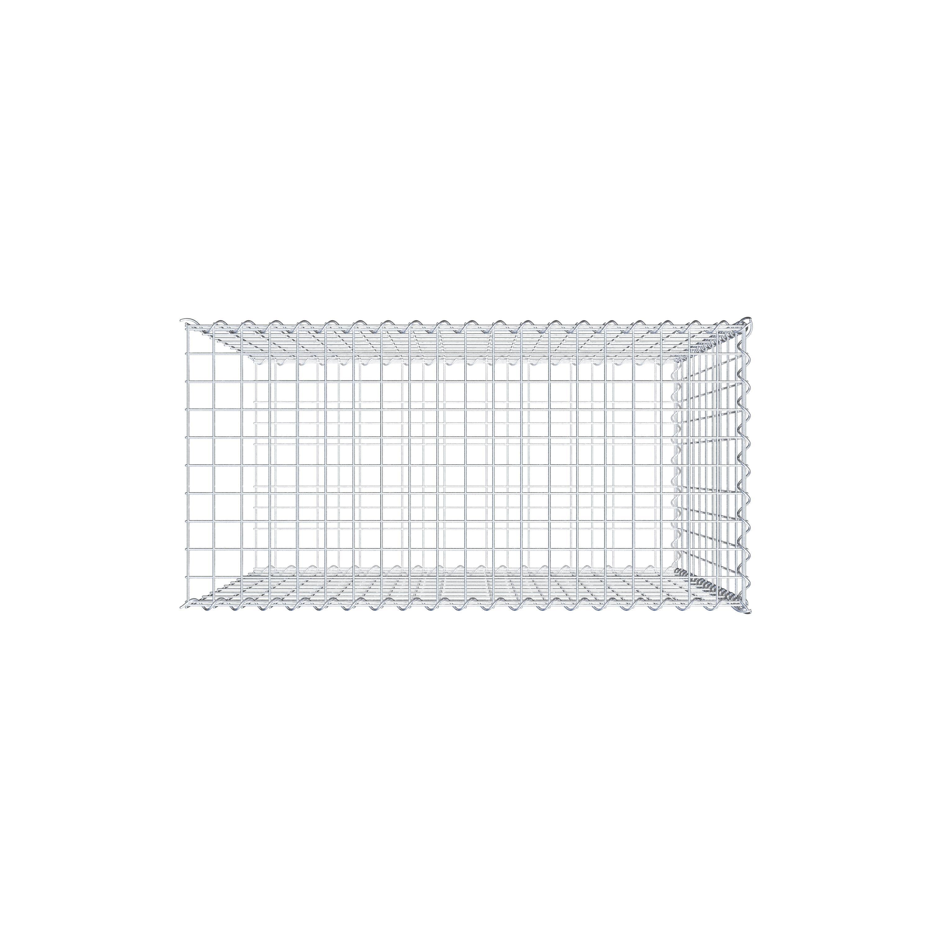 Grown-on gabion type 2 100 cm x 100 cm x 50 cm (L x H x D), mesh size 5 cm x 10 cm, spiral