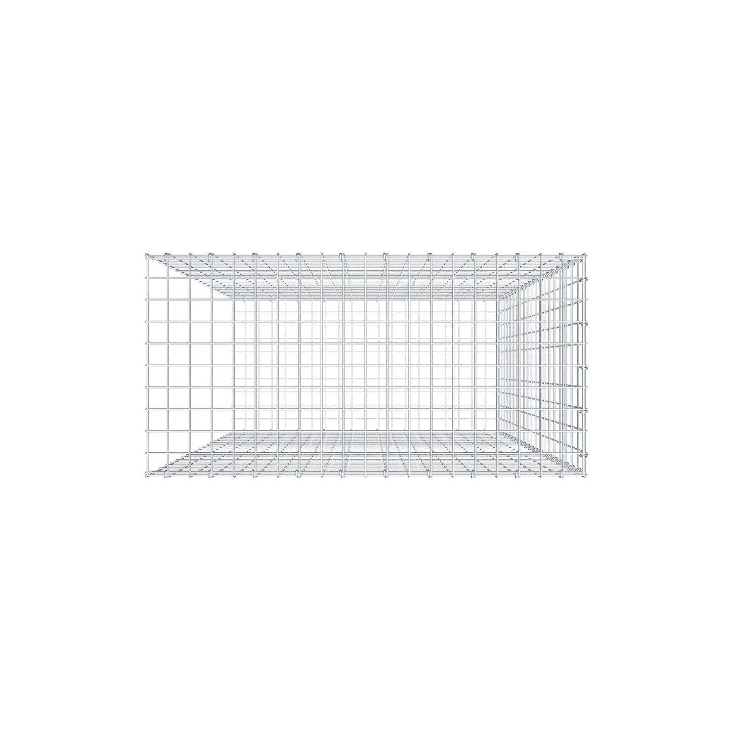 Monteret gabion type 2 200 cm x 100 cm x 50 cm, maskestørrelse 5 cm x 10 cm, C-ring