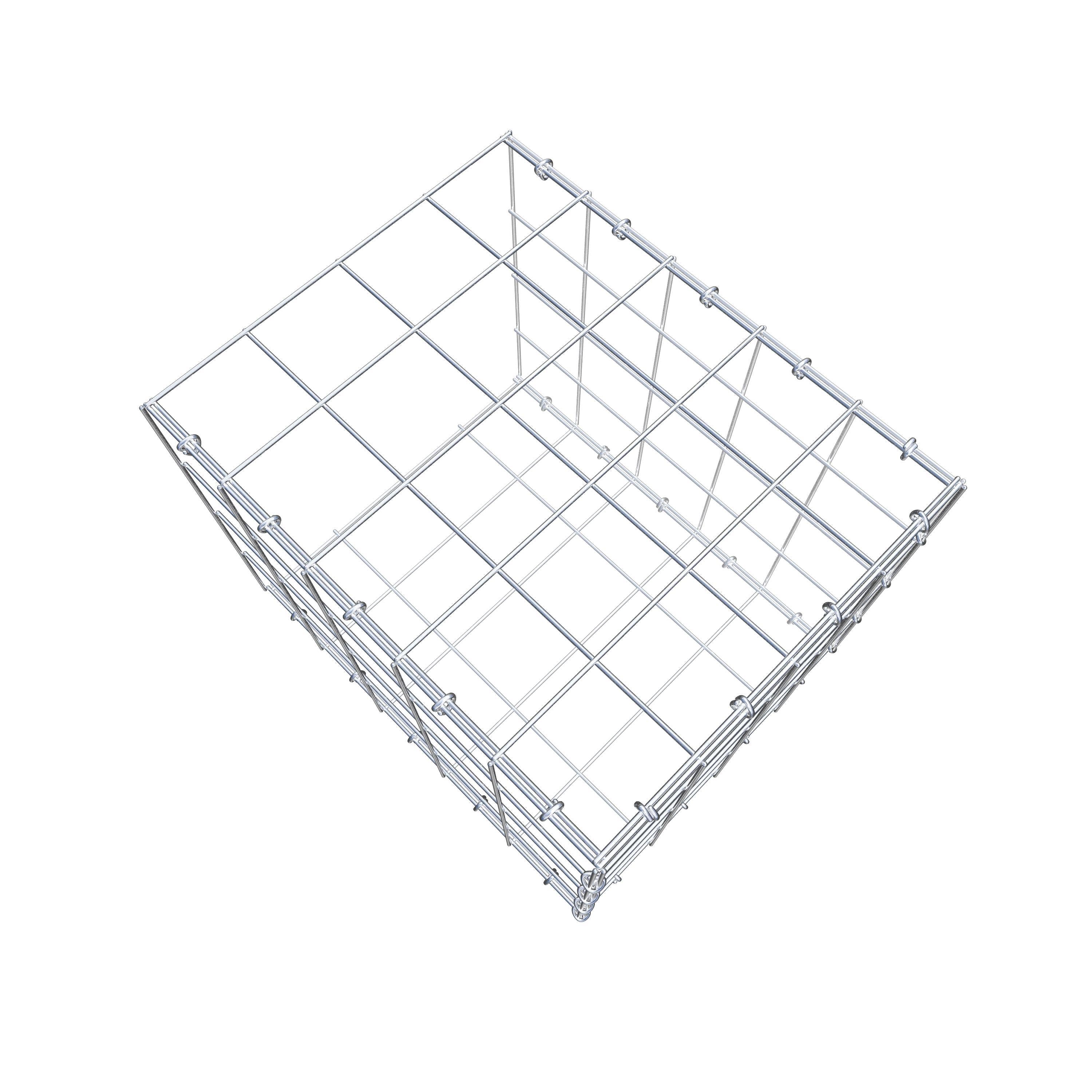 Mounted gabion type 2 50 cm x 40 cm x 40 cm (L x H x D), mesh size 10 cm x 10 cm, C-ring