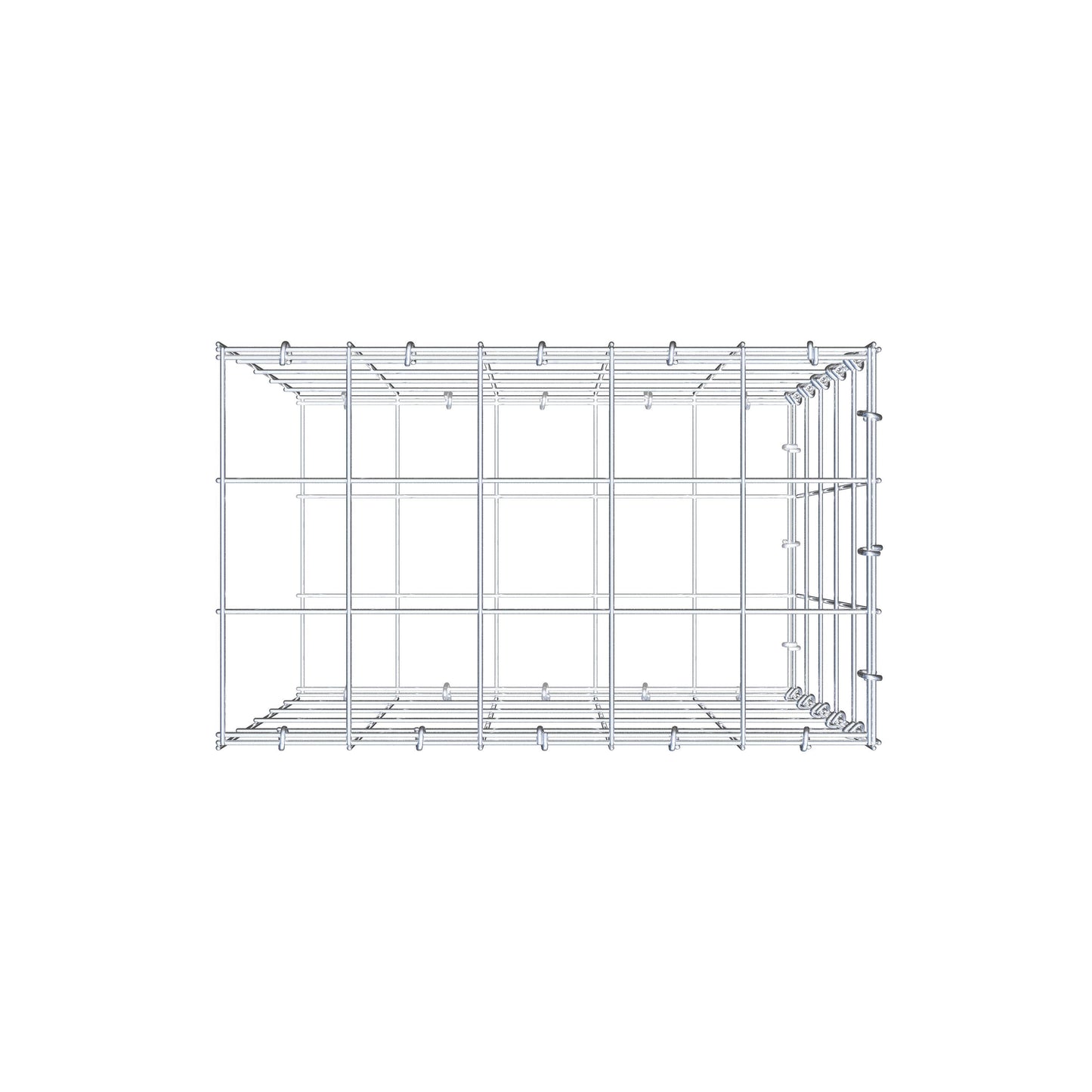 Gavión complementario de tipo 2 50 cm x 50 cm x 30 cm (L x A x P), malla 10 cm x 10 cm, anillo en C