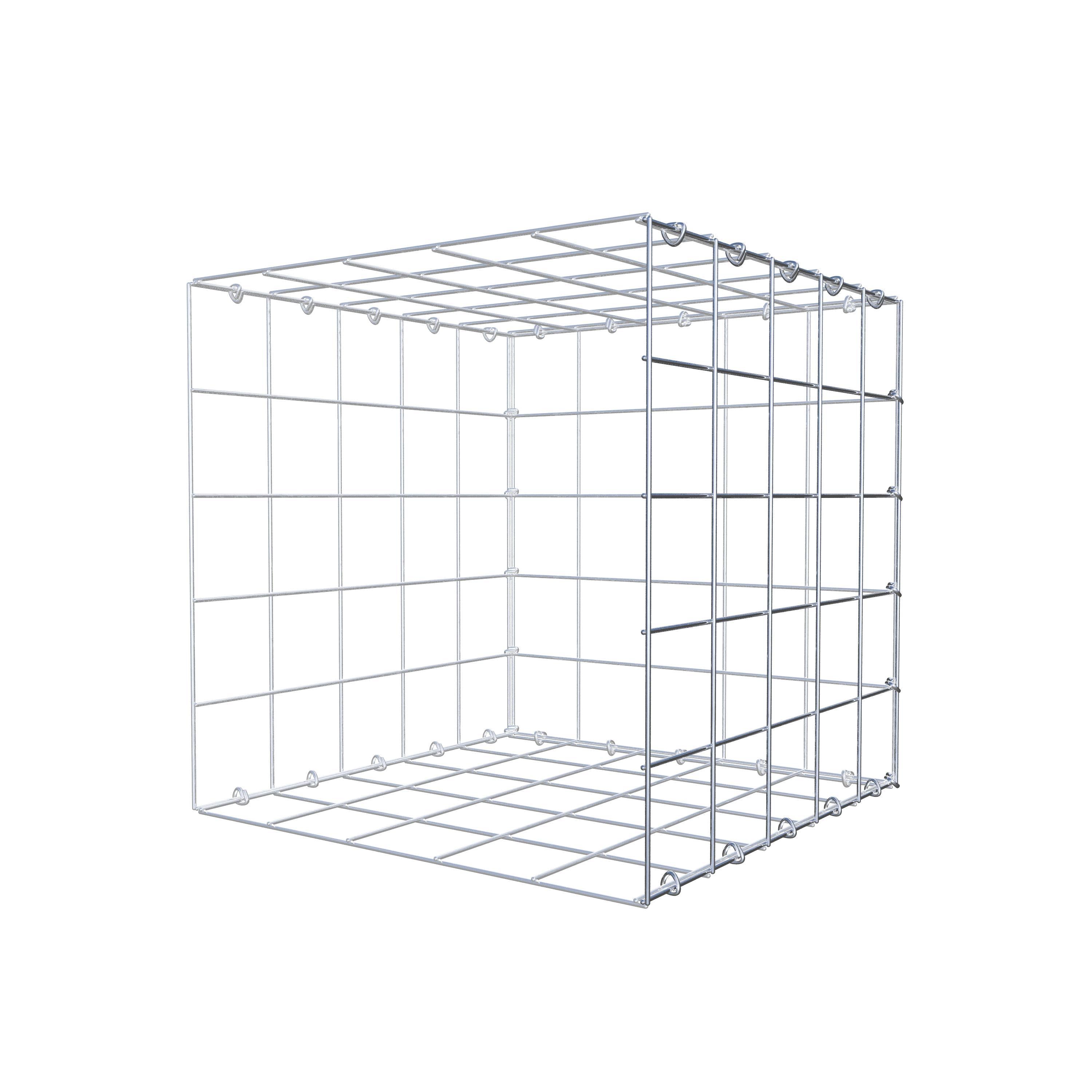 Mounted gabion type 2 50 cm x 50 cm x 50 cm (L x H x D), mesh size 10 cm x 10 cm, C-ring