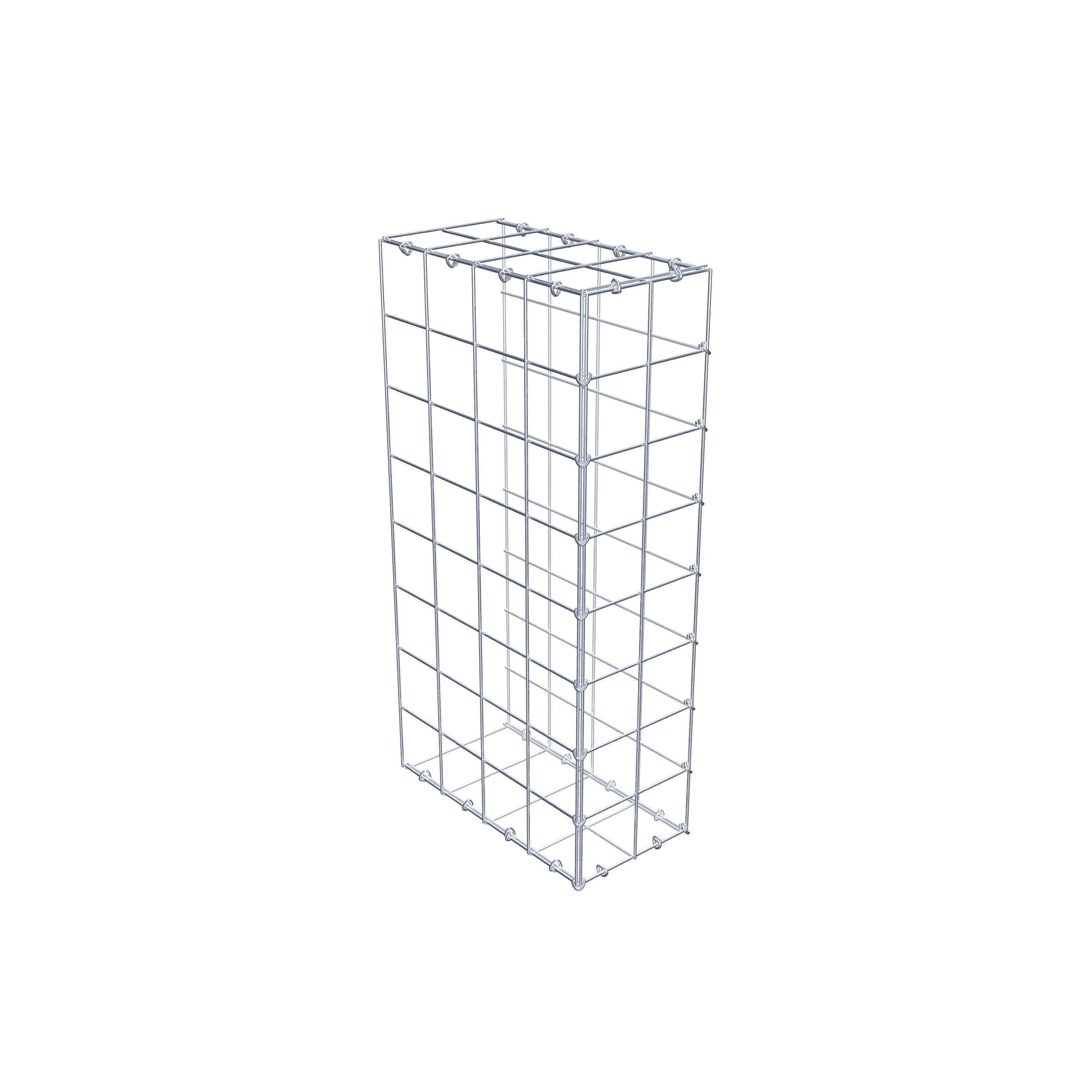 Mounted gabion type 2 80 cm x 40 cm x 20 cm (L x H x D), mesh size 10 cm x 10 cm, C-ring