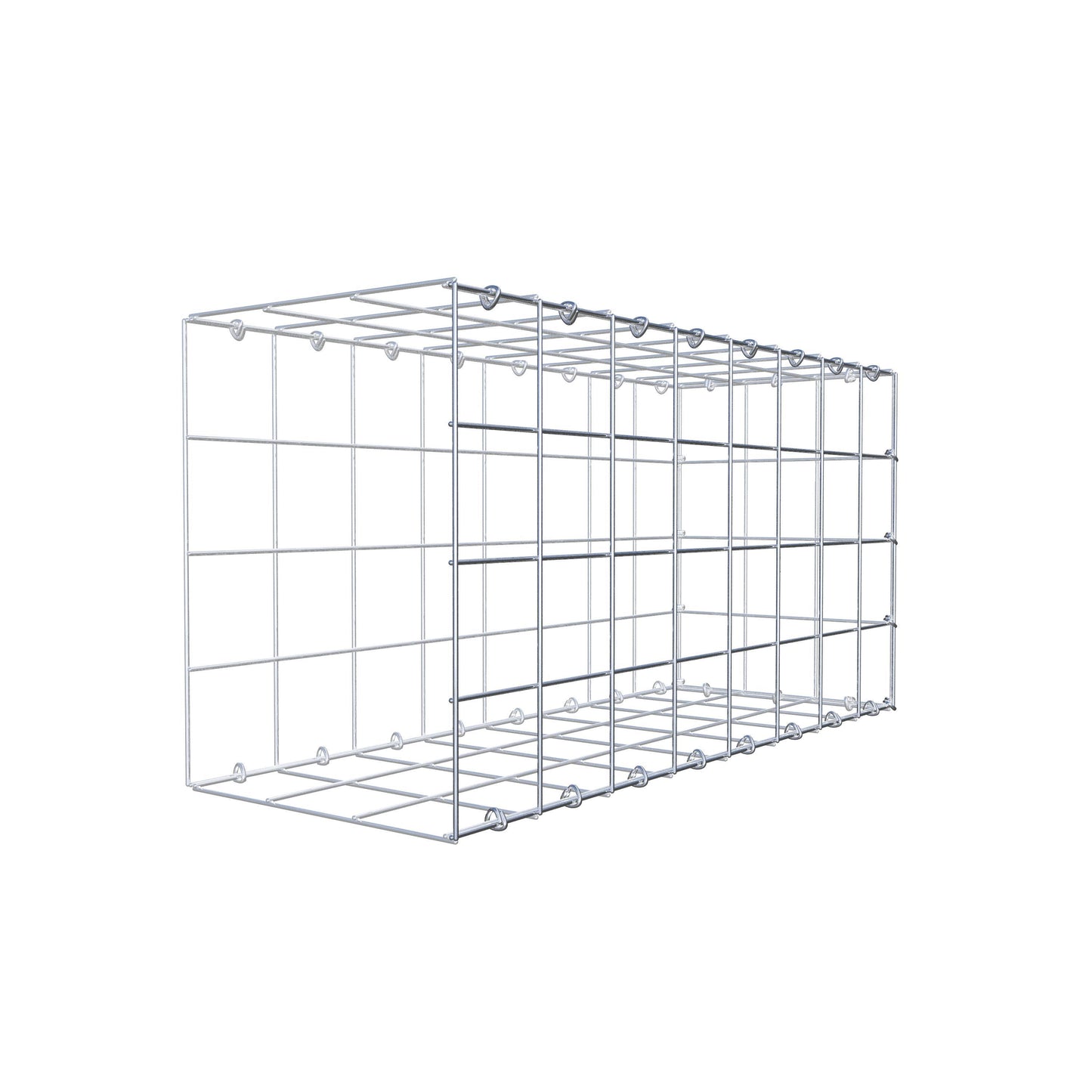 Monteret gabion type 2 80 cm x 40 cm x 30 cm (L x H x D), maskestørrelse 10 cm x 10 cm, C-ring