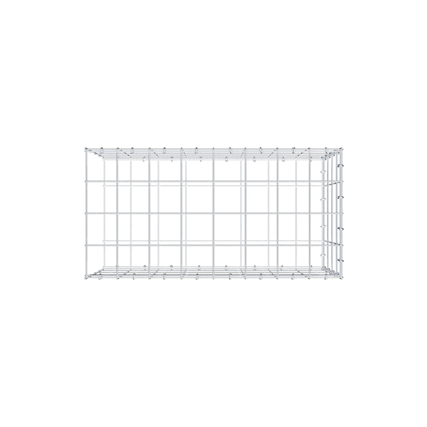 Monteret gabion type 2 80 cm x 40 cm x 40 cm (L x H x D), maskestørrelse 10 cm x 10 cm, C-ring